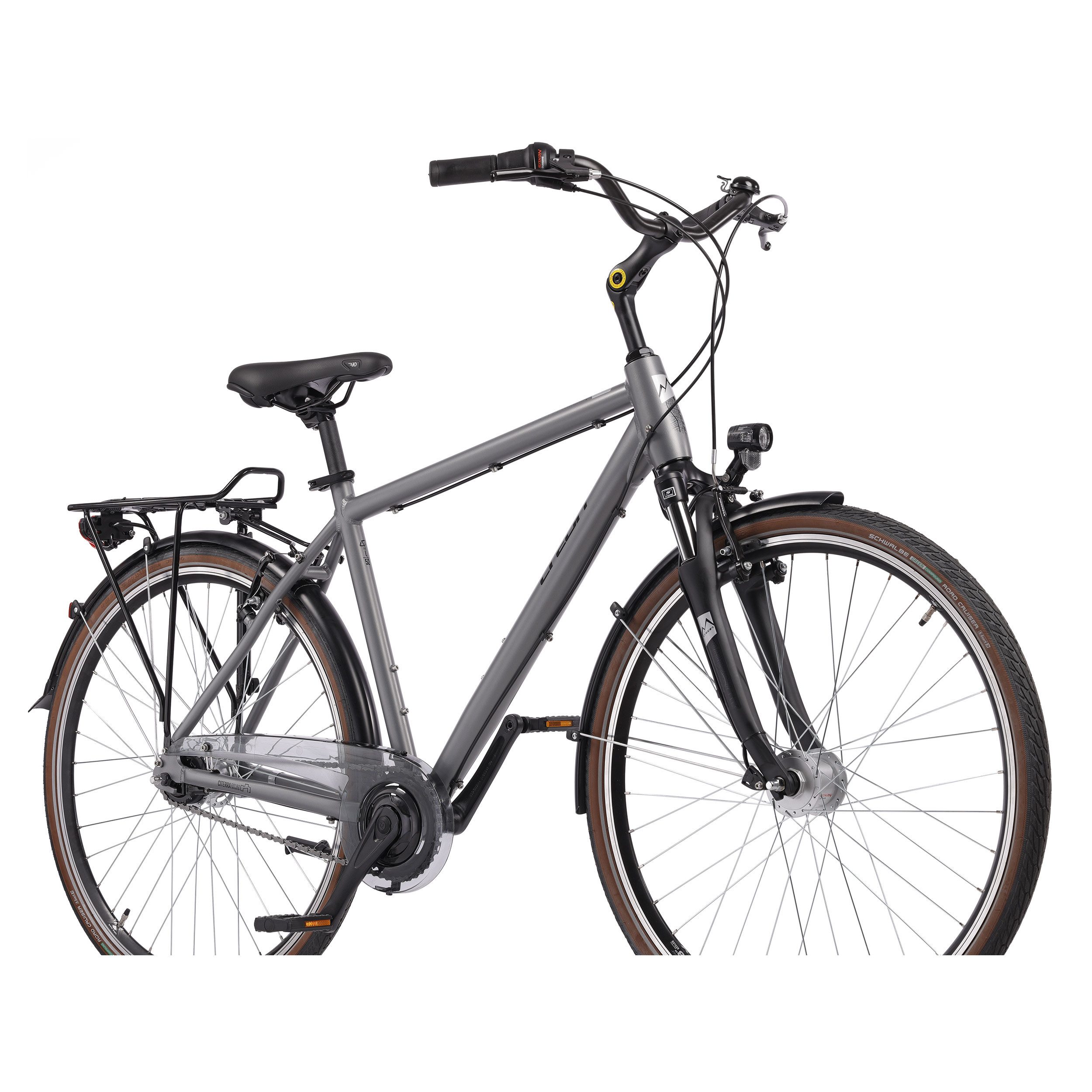 Airtracks Cityrad 28 Zoll Herren City Fahrrad CITERRA SL2 Trekking Bike, 7 Gang Shimano NEXUS Schaltwerk, Nabenschaltung, (Shimano Nexus 7), Grau - Rahmenhöhen 48cm, 52cm, 56cm und 60cm - Modell 2026