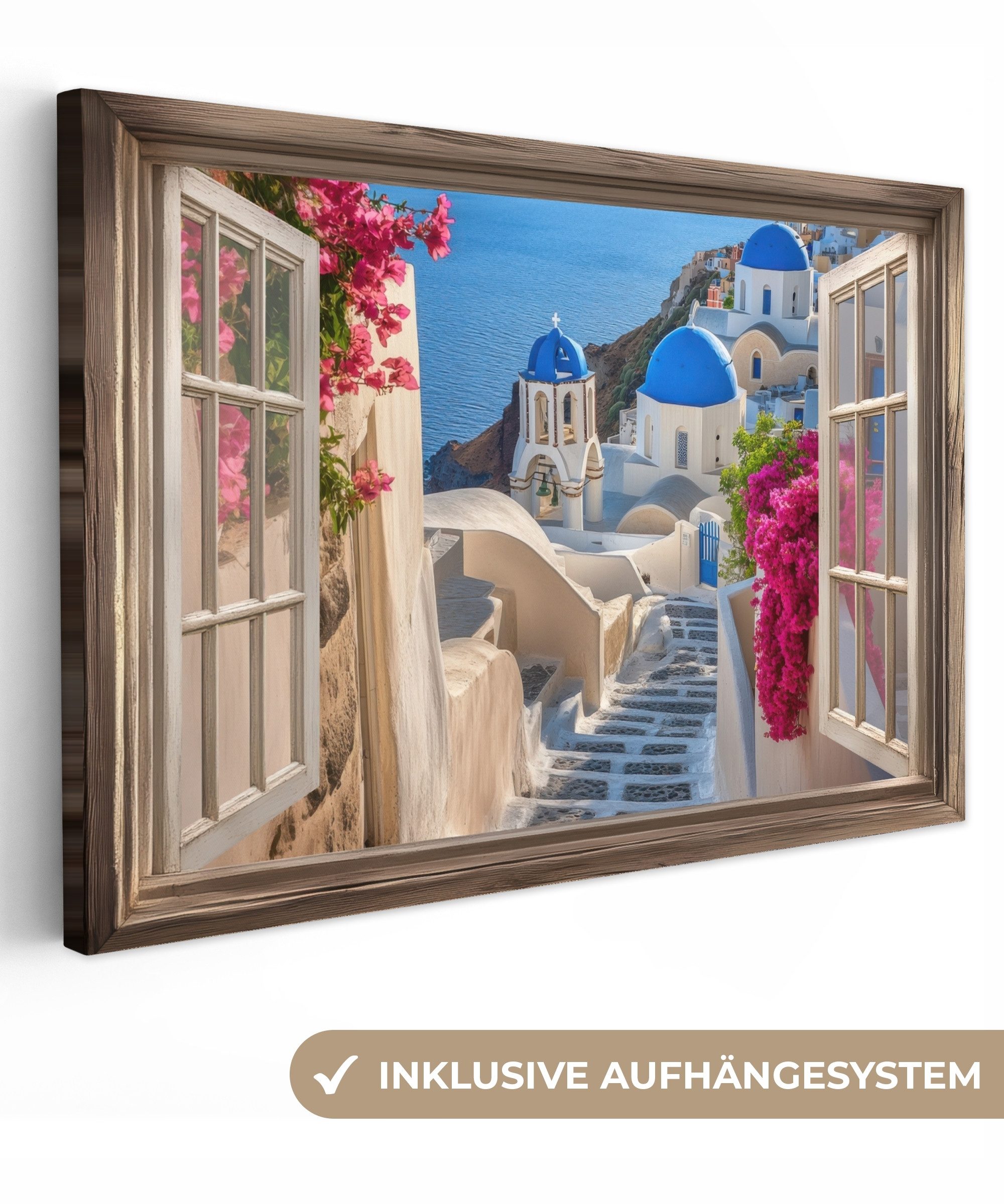 OneMillionCanvasses® Leinwandbild Fensterblick - Fenster - günstig online kaufen