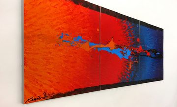 WandbilderXXL Gemälde Fire Kisses Water 150 x 60 cm, Abstraktes Gemälde, handgemaltes Unikat