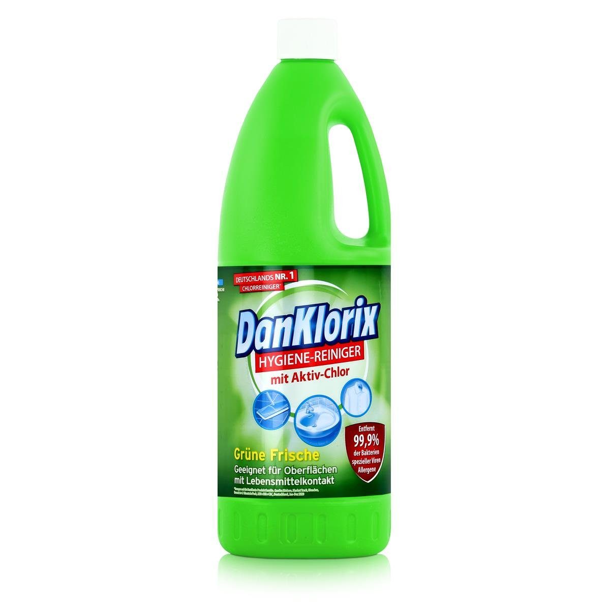 DanKlorix DanKlorix Hygiene-Reiniger Grüne Frische 1,5L - Mit Aktiv-Chlor (1er P Allzweckreiniger