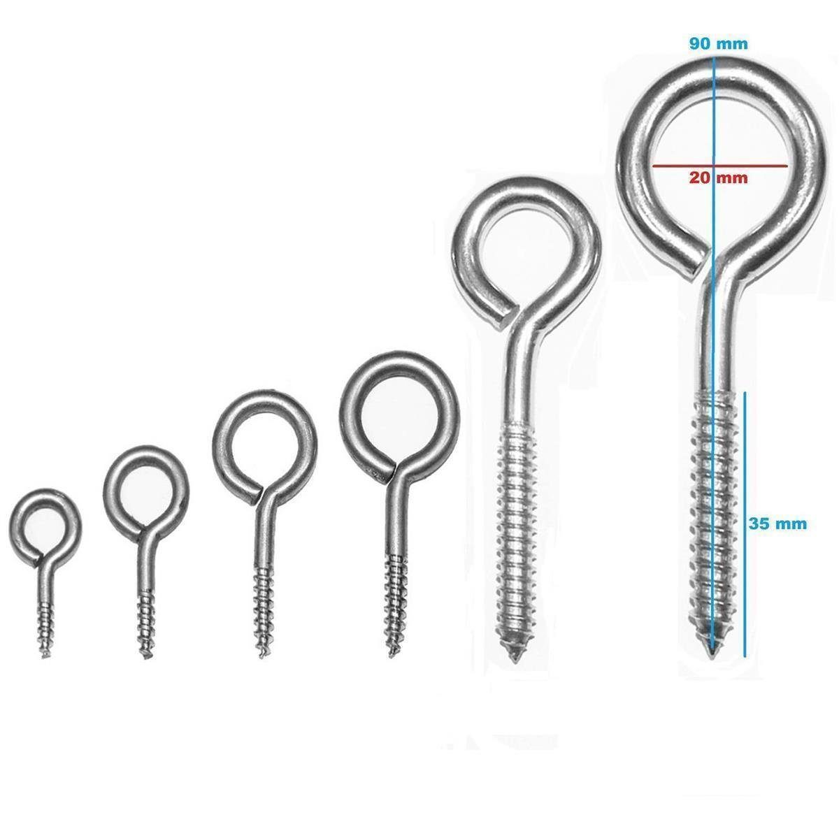 Ringschrauben Ringschrauben Ø6x90 mm - 10 Stück glanzverzinkt