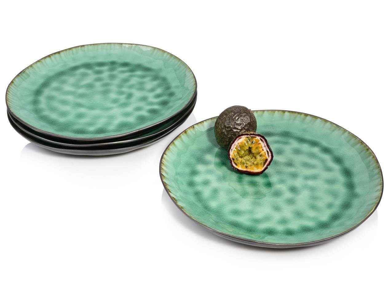 SÄNGER Speiseteller Set Palm Beach, (4 St), Handmade, Premium Collection