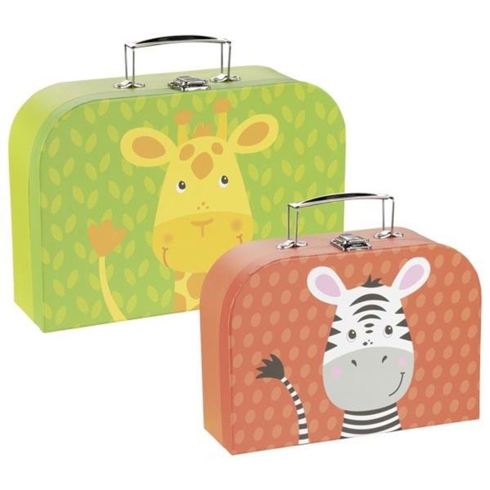 goki Kinderkoffer Set Giraffe und Zebra