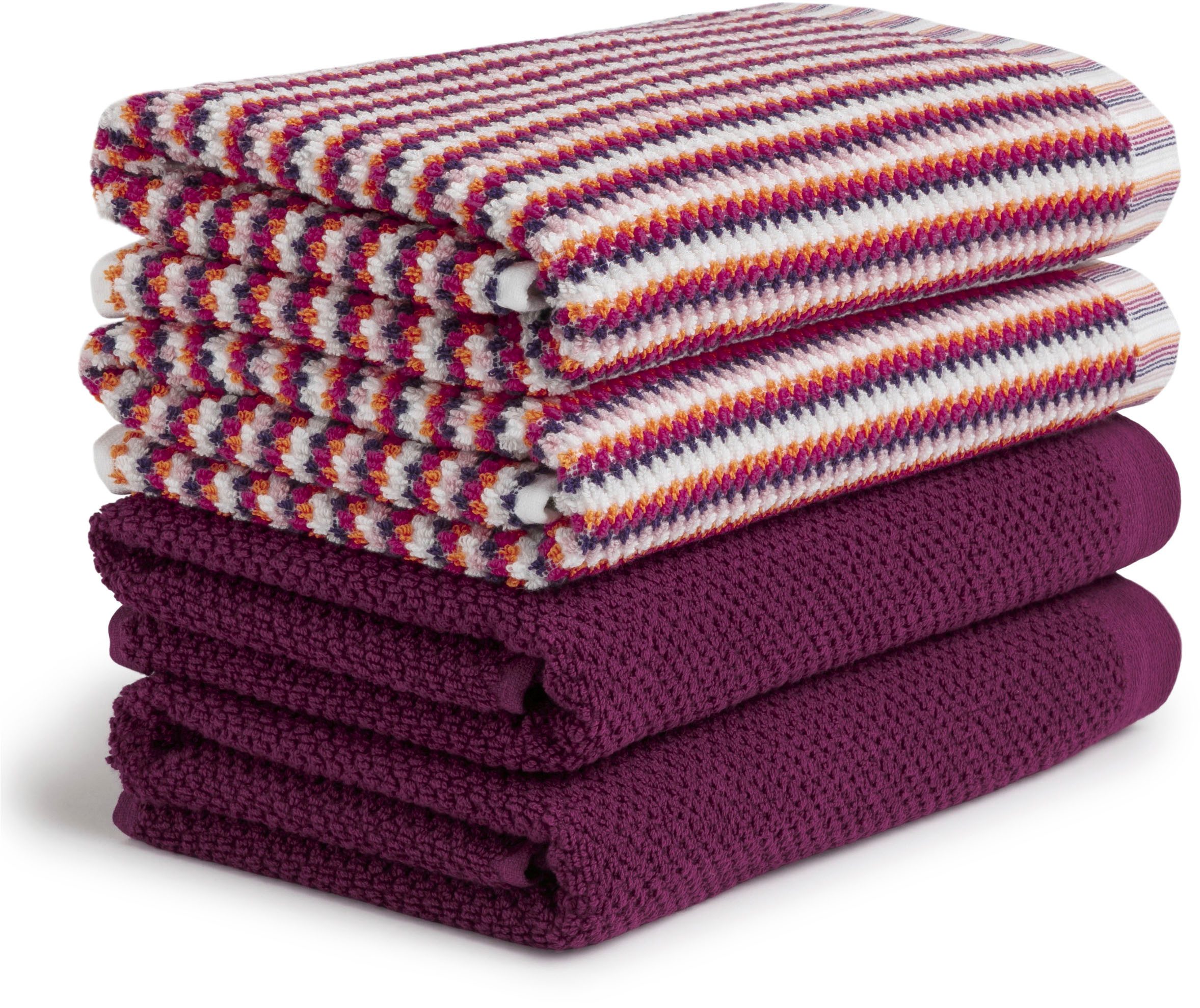 Möve Handtuch Set Bliss Handtuch Set, Walkfrottier (Set, 4-St), Perlstruktur mit leichtem Massageeffekt