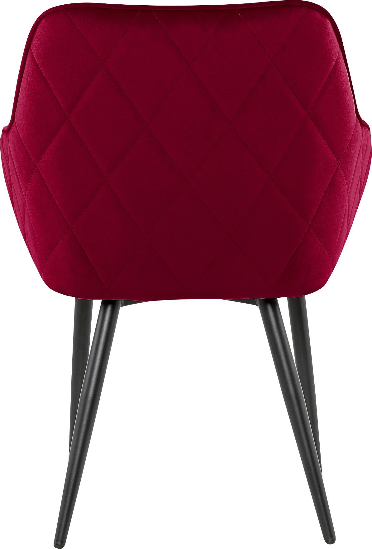 SalesFever Armlehnstuhl, mit Diamantsteppung Rot/Schwarz auf Rückseite der