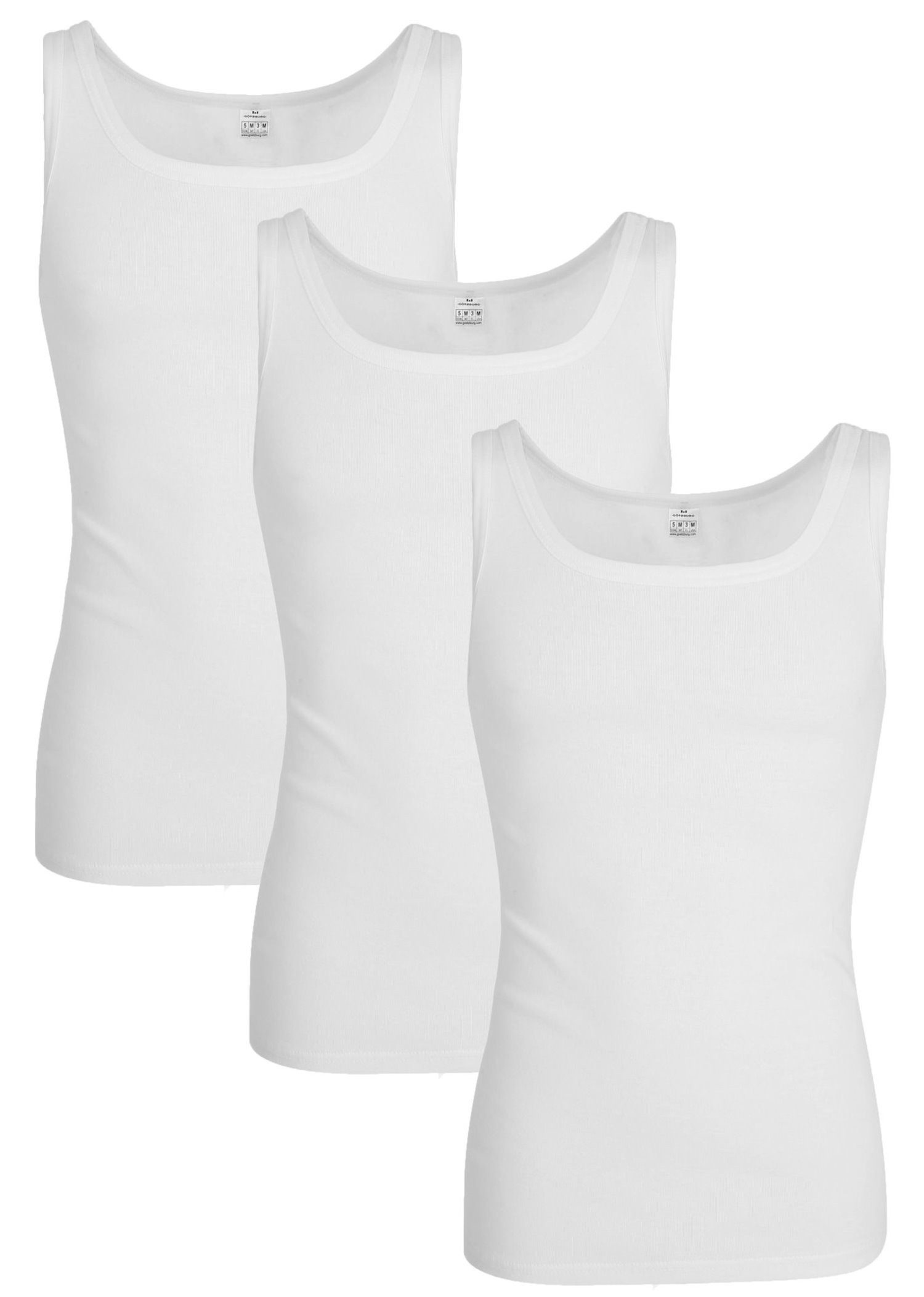 GÖTZBURG Unterhemd 3er Pack Herren Unterhemden (3-St) Feinripp Baumwolle günstig online kaufen