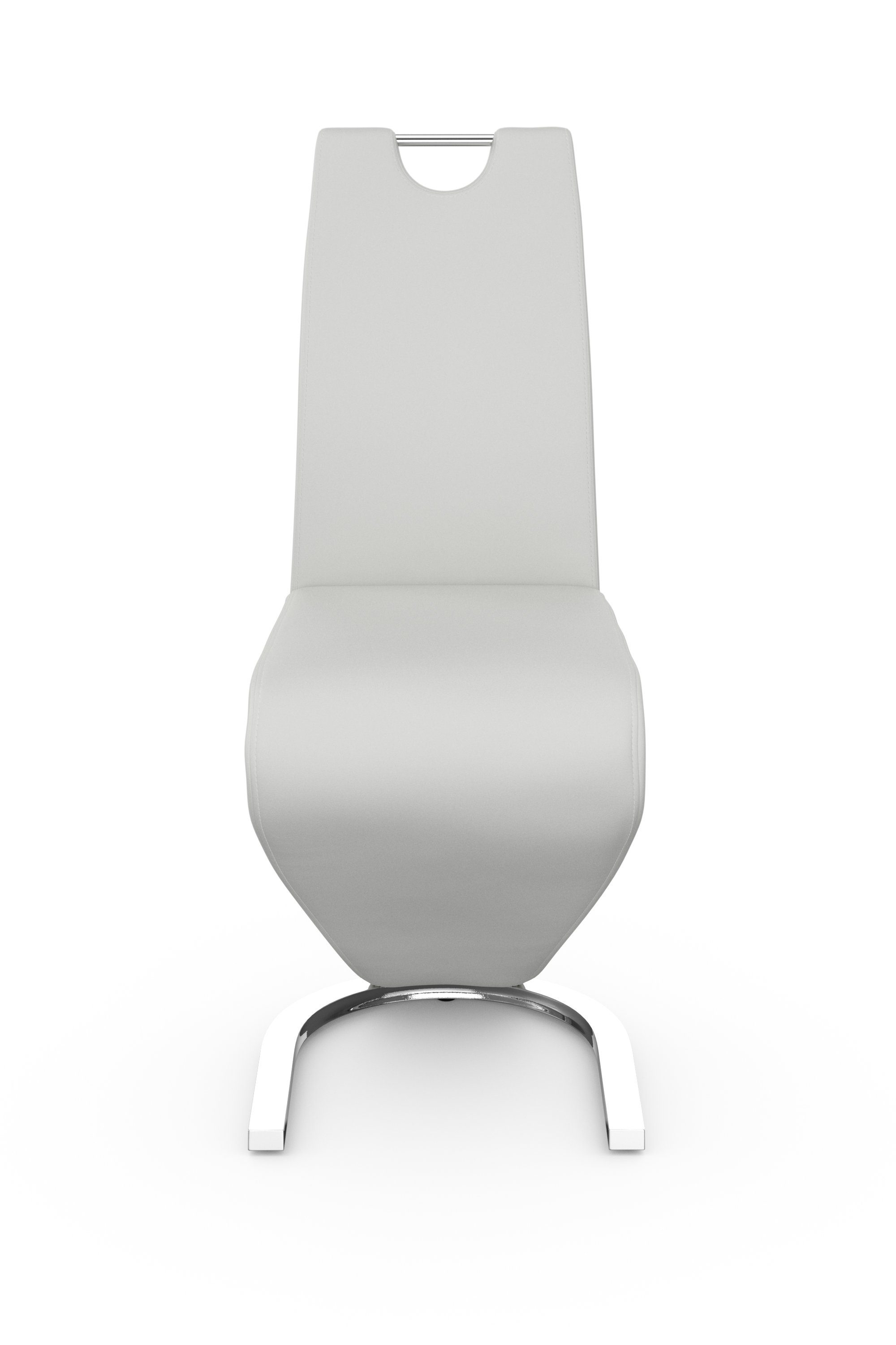einfachen weiß Esszimmerstuhl mit 02 Kunstleder, Zora Griff St), Zurückziehen Bezug zum in (Set, Homexperts 2 Rückenlehne