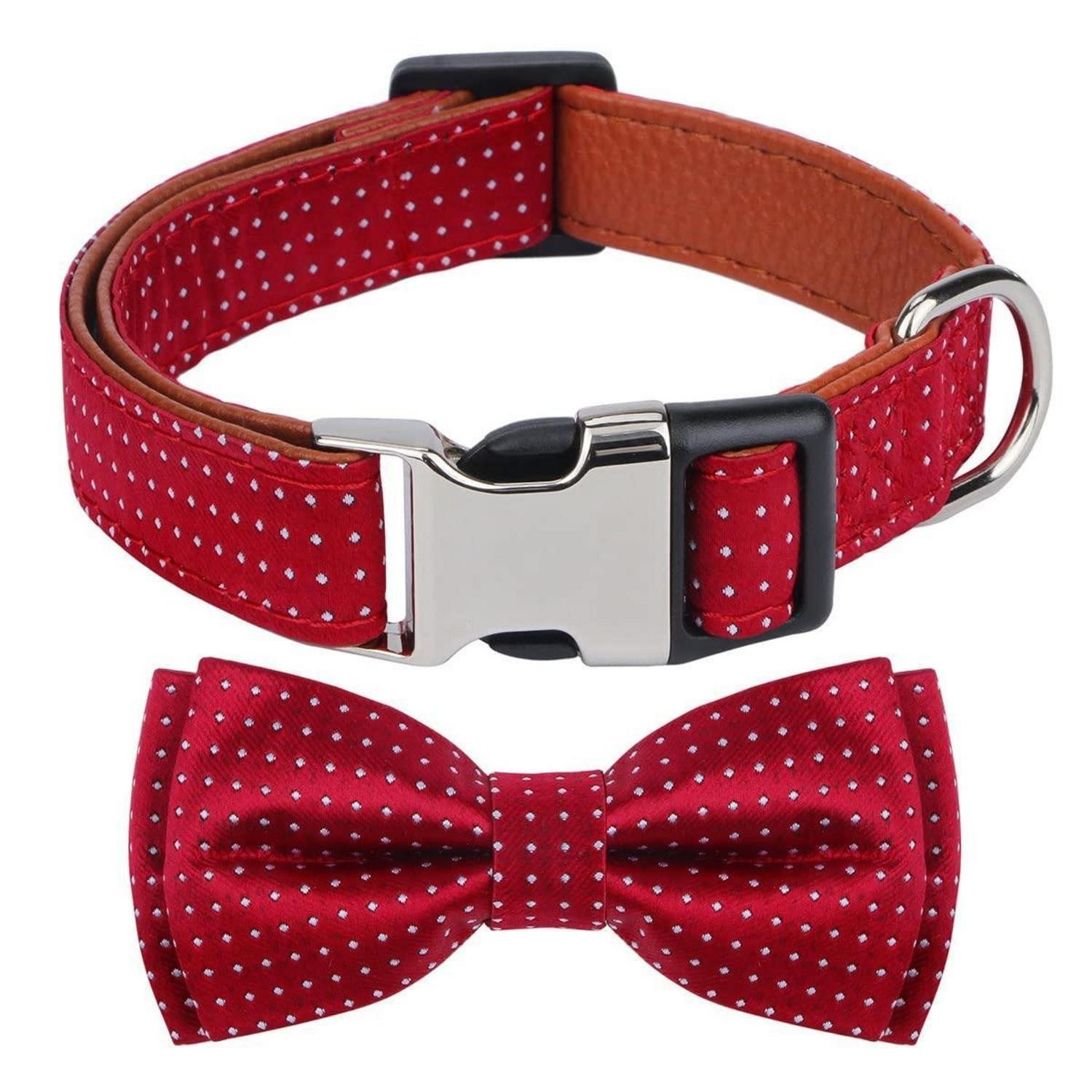 LuxusKollektion Hundefliege Hundehalsband Fliege Rot L, Textil
