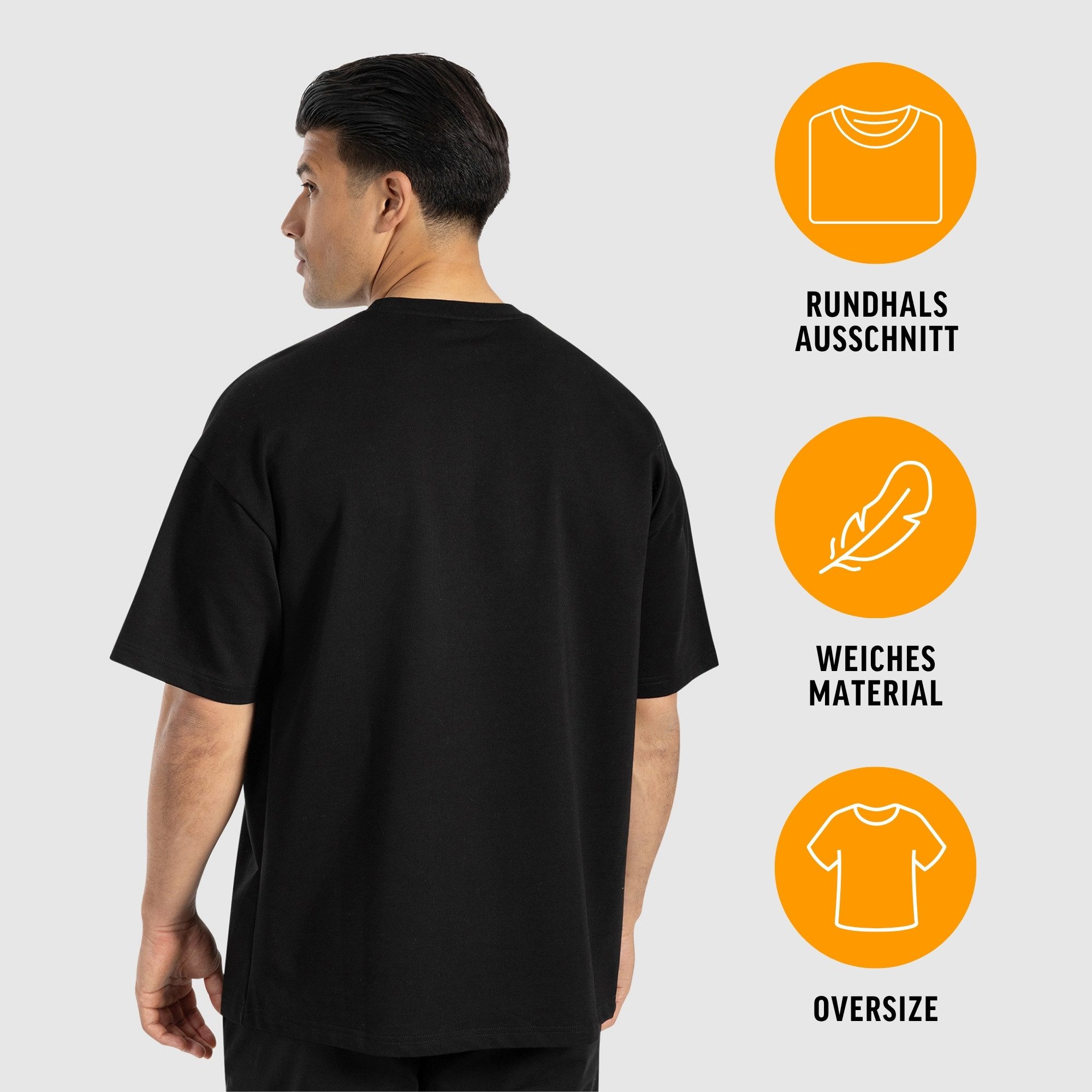 Smilodox T-Shirt Thiago, locker geschnittenes Kurzarm Shirt, Oversize Oberteil weiches Material, weiter Fit Top, Alltag Freizeit Training Sommer