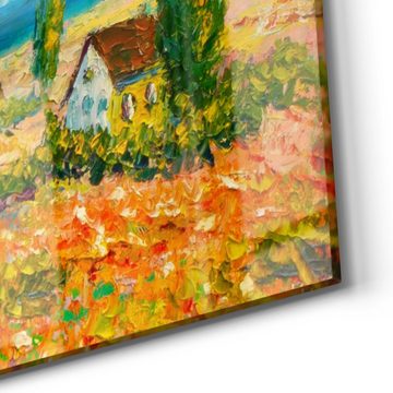 DEQORI Glasbild 'Blumenmeer im Monet-Stil', 'Blumenmeer im Monet-Stil', Glas Wandbild Bild schwebend modern