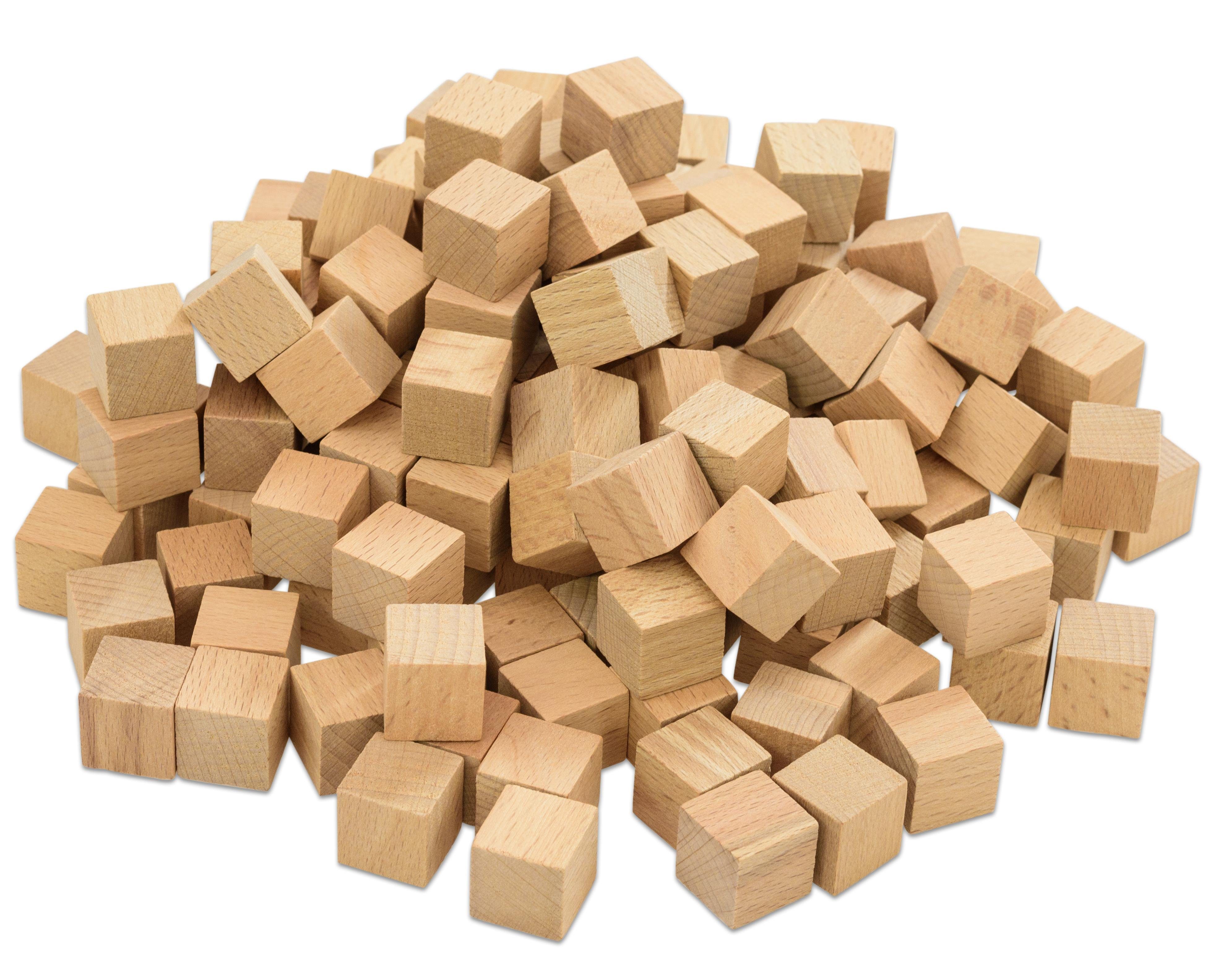 Lernspielzeug Holzwürfel, naturbelassen, 150 Stück