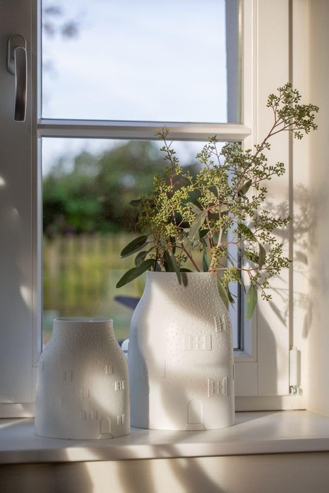 Räder Design Tischvase Räder Vase Winterhaus aus Porzellan weiß D18cmxH25cm günstig online kaufen