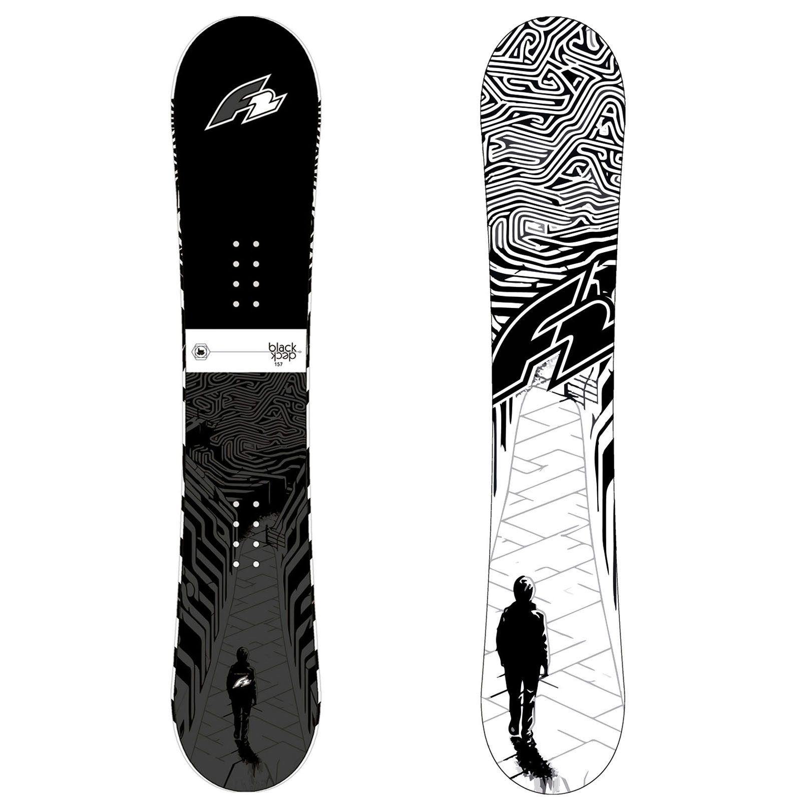 Snowboard F2 Junior Snowboard Black Deck - Rookie Boy Freeride/Freestyle 125 cm