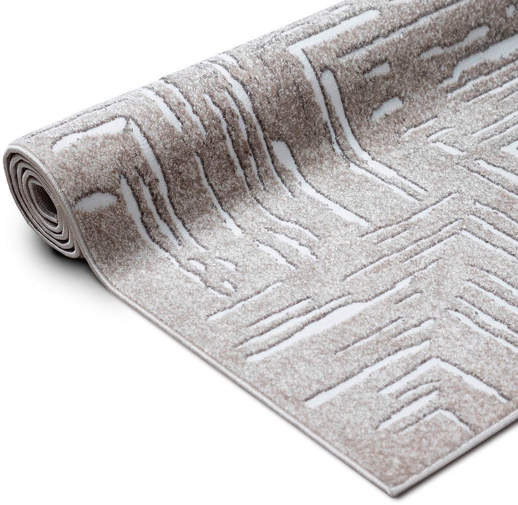 my home Teppich Navid, rechteckig, Höhe: 9 mm, Kurzflor, Hoch-Tief-Struktur, 3D-Design, modern, pflegeleicht