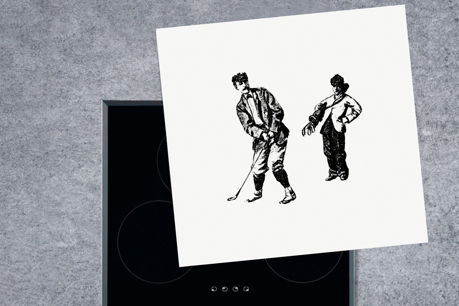 MuchoWow Herdblende-/Abdeckplatte Retro - Golf Vinyl, 78x78 Ceranfeldabdeckung, tlg), (1 Sport, Arbeitsplatte für - küche cm