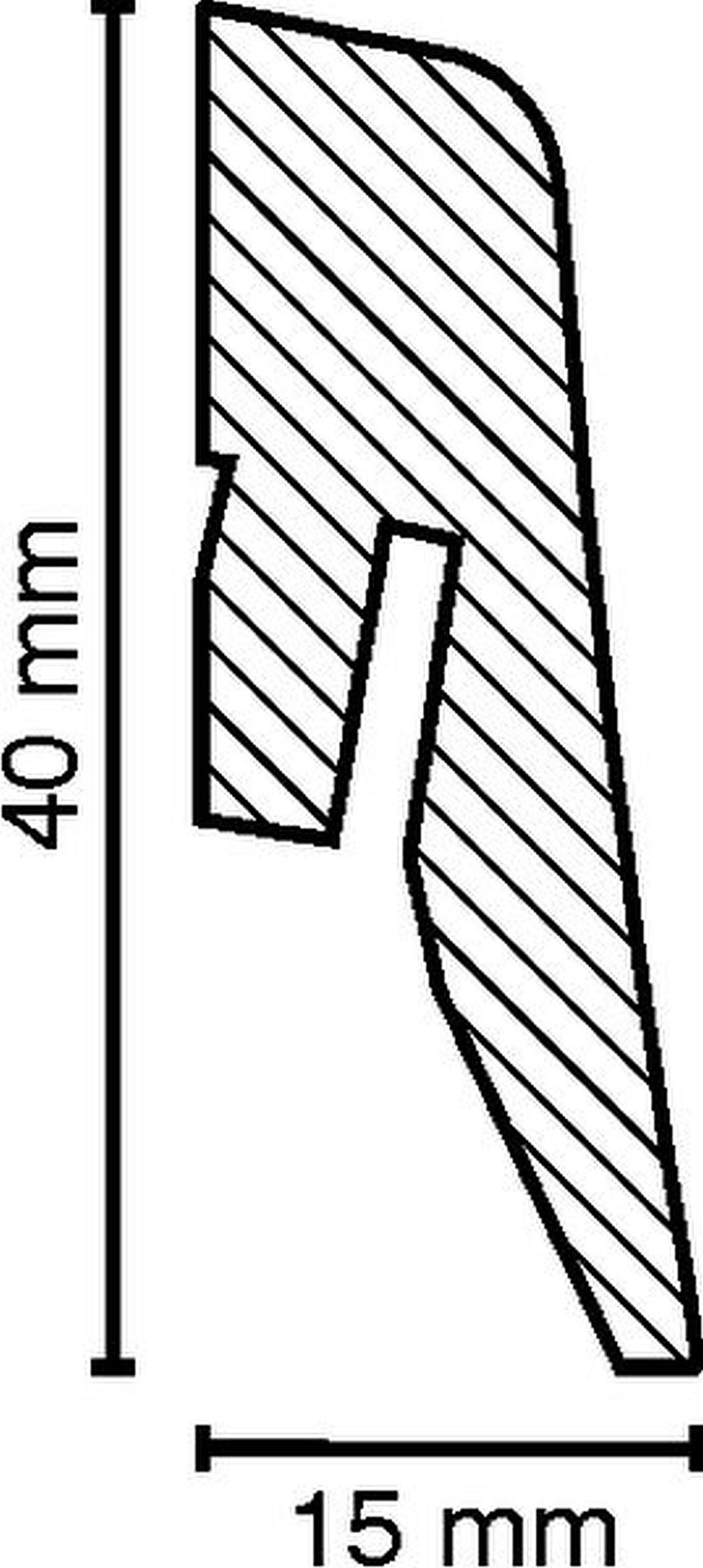 Südbrock Sockelleiste Metallic 15 x 40 mm Edelstahl Dekor MDF foliert Fußleiste, L: 240 cm, H: 4 cm, 1-St.