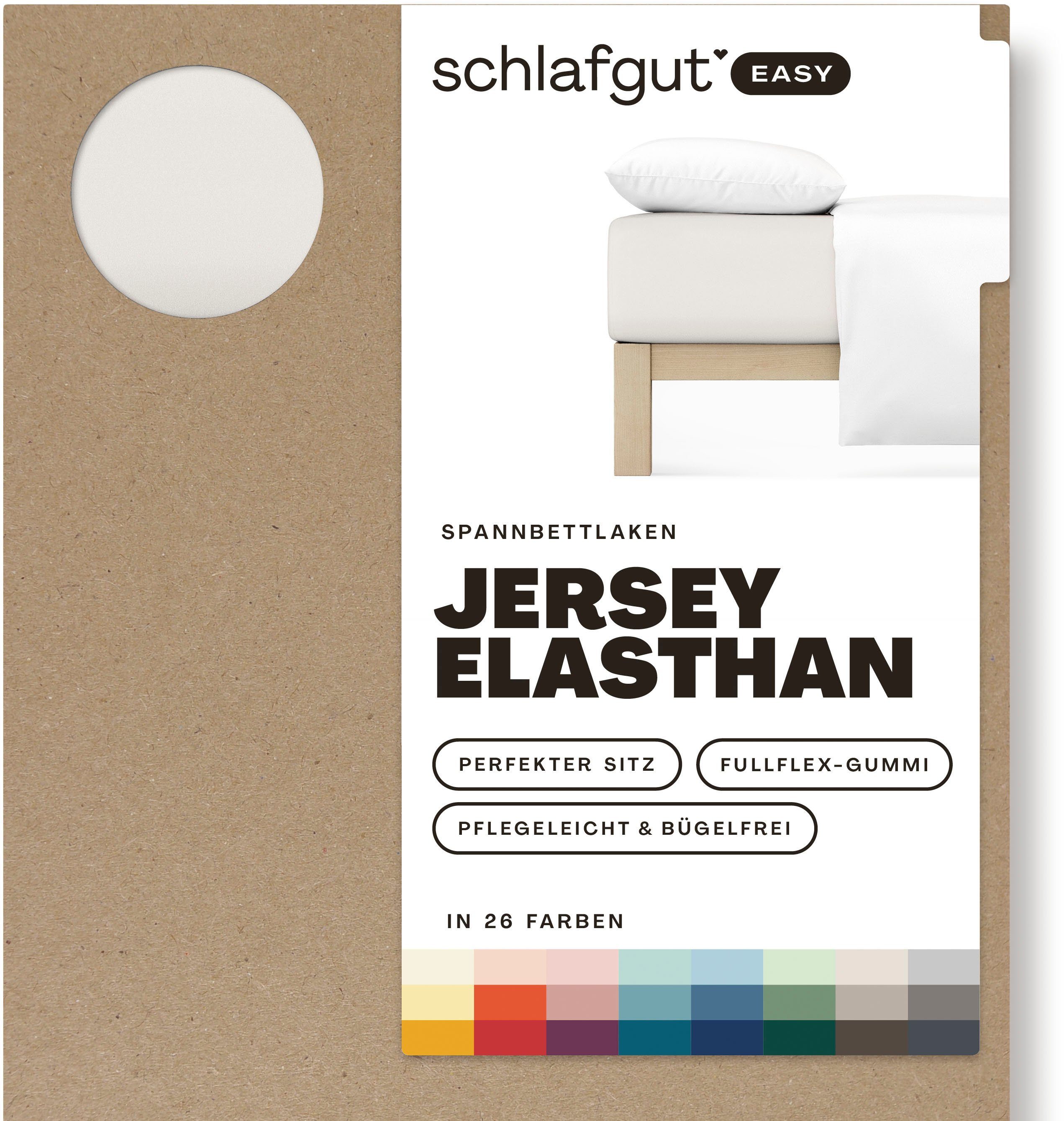 Schlafgut Spannbettlaken EASY JERSEY ELASTHAN Bettlaken, 170 g/m², 95% Baumwolle, 5% Elasthan, Jersey, Gummizug: rundum, (1 Stück), Spannbettlaken bis 30 cm Höh – Bild 2 von 5