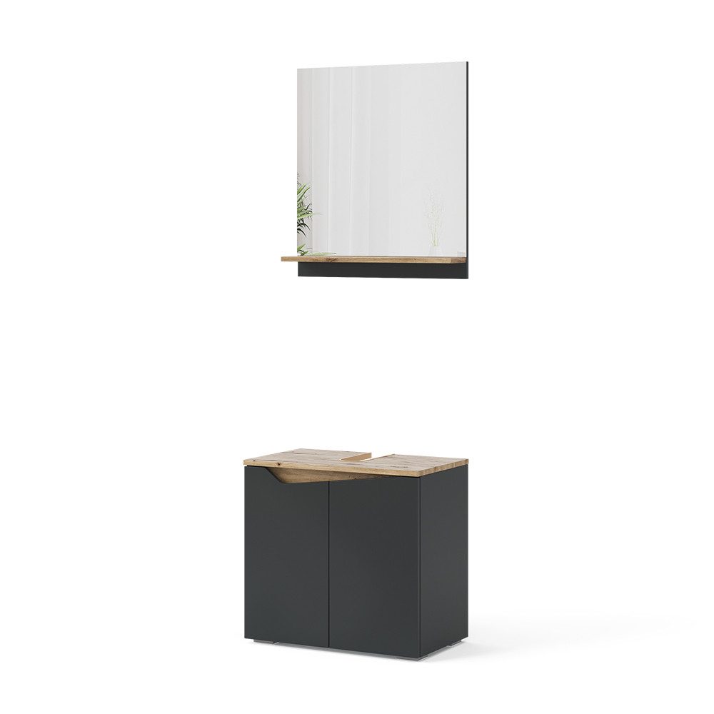 Vicco Badmöbel-Set Marelle, Anthrazit/Artisan-Eiche, 2 Teile, günstig online kaufen