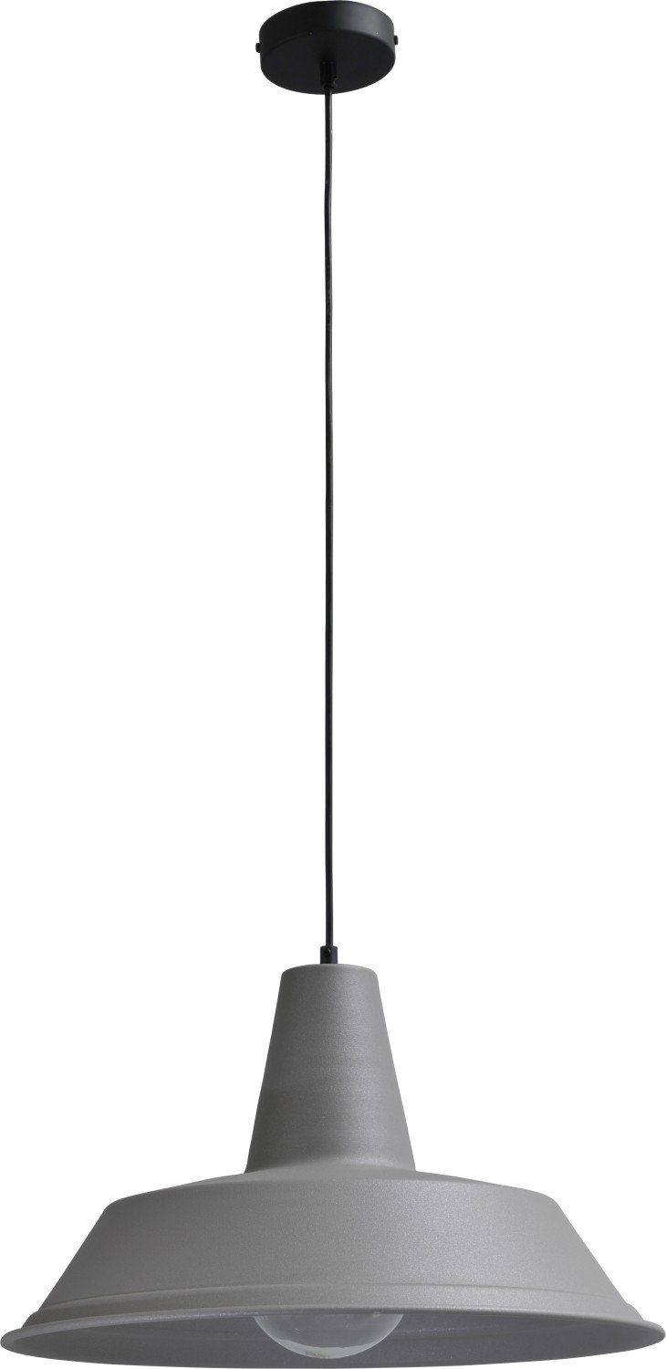 Licht-Erlebnisse Pendelleuchte PRATO, ohne Leuchtmittel, Hängelampe Grau Schwarz Metall Ø 45 cm E27 Industrie Design