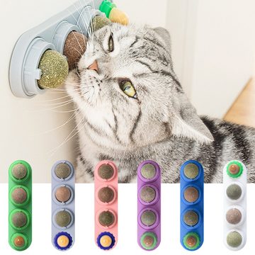 Henreal Kauspielzeug Rotating Catnip, 4 in 1 Self-Adhesive Catnip