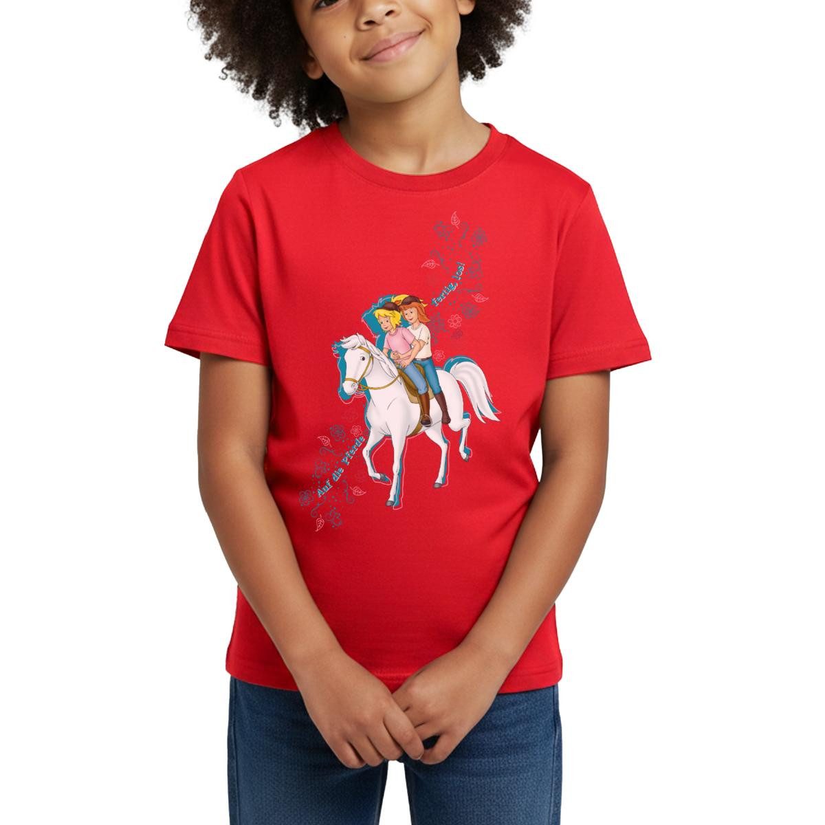 T-Shirt Bibi Und Tina Auf Die Pferde Fertig Los Kinder T-Shirt