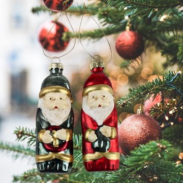 Werner Voß Christbaumschmuck Glas Santa Anhänger Grün Rot 10cm, 4 St.