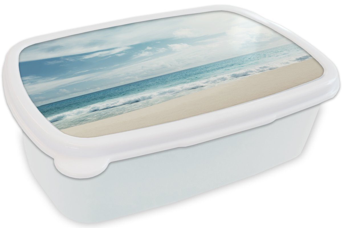 Mädchen Erwachsene, Sommer, weiß Kunststoff, und - Kinder und Jungs Strand Meer Brotdose, für - Lunchbox (2-tlg), MuchoWow Brotbox für