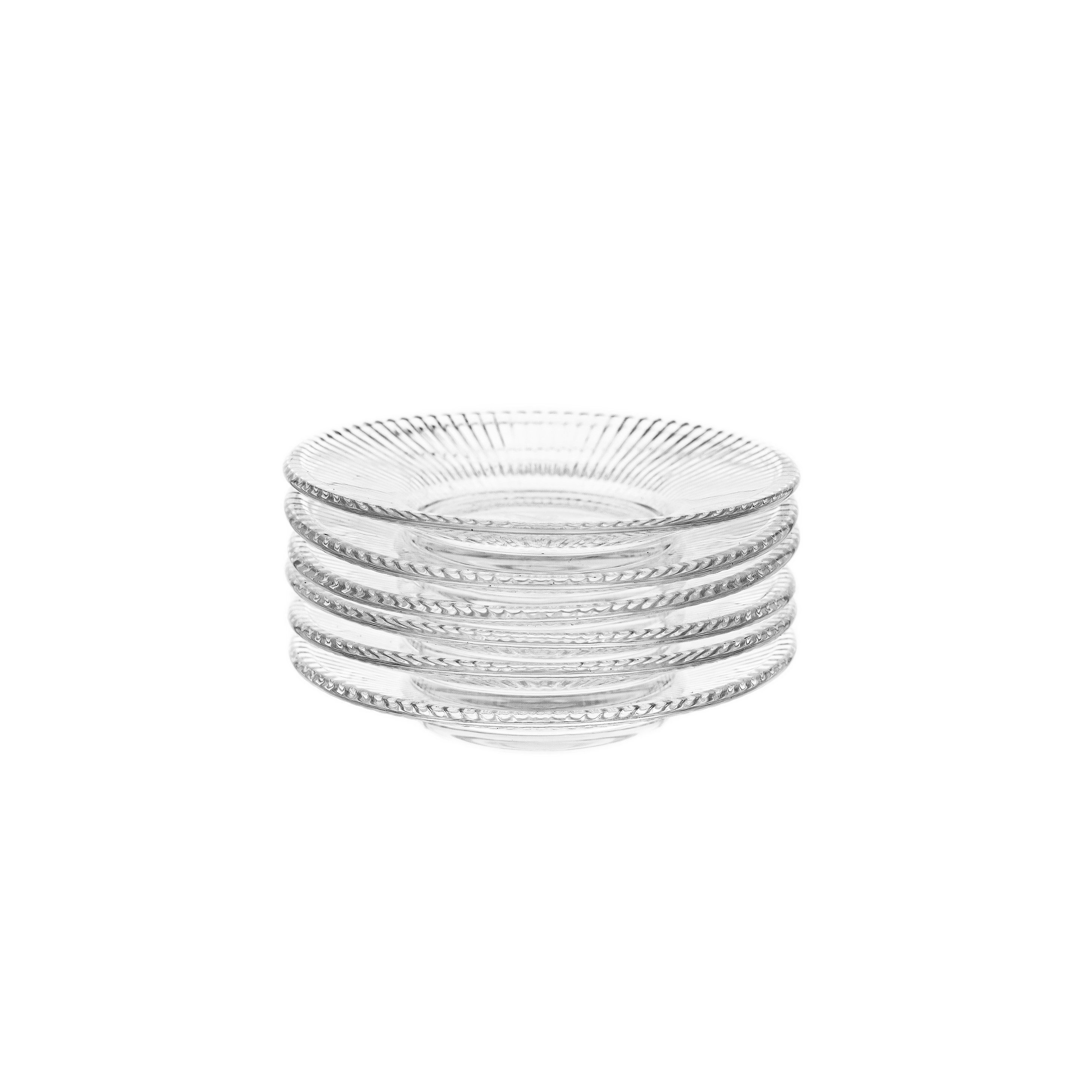 Mulex Glasuntersetzer Untertellerr ø11,5 cm, Relief Design - dekorativ & funktional, 6-tlg.