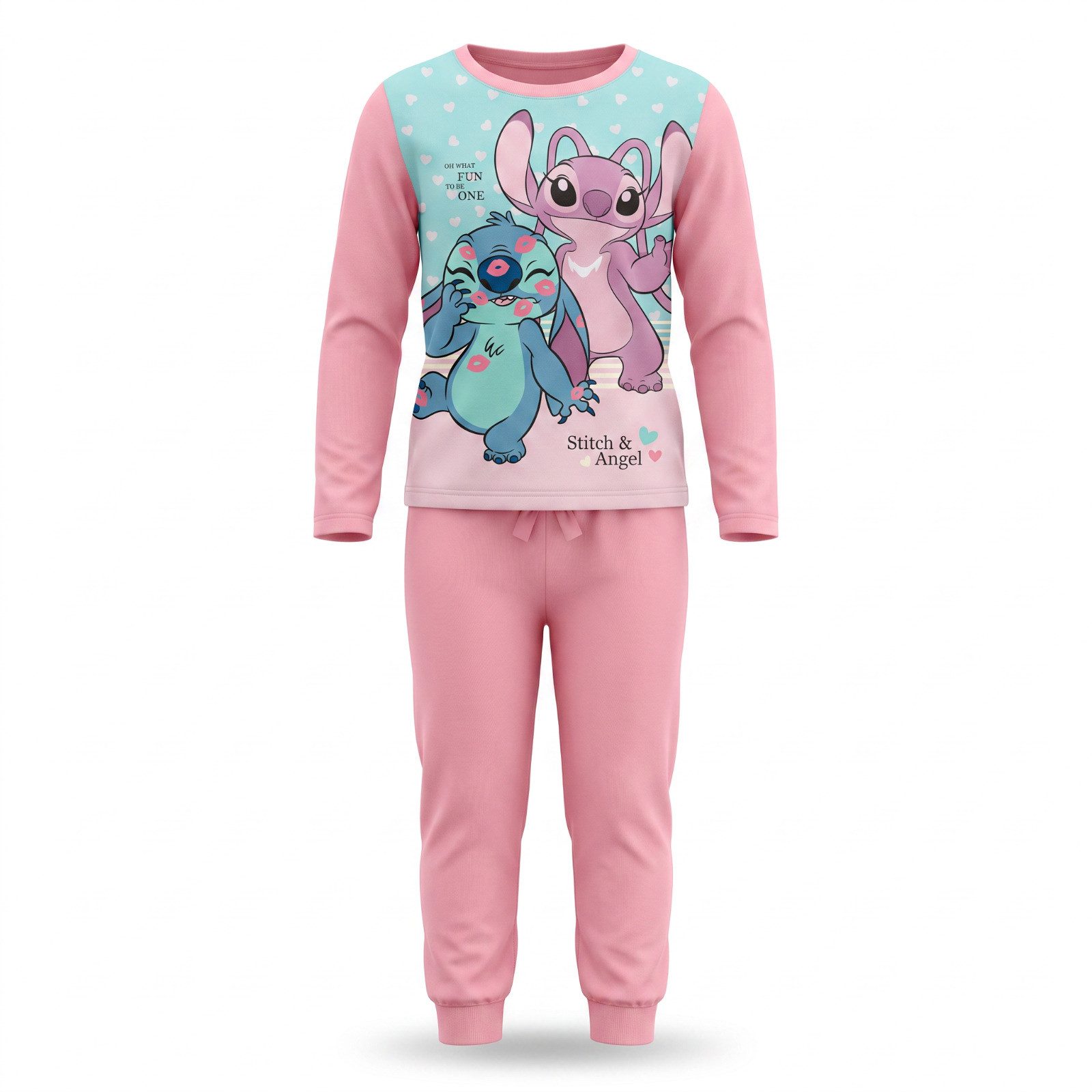 Disney Schlafanzug Disney Stitch Kinder Mädchen Schlafanzug Pyjama Shirt Hose Gr. 98-140 100% Baumwolle