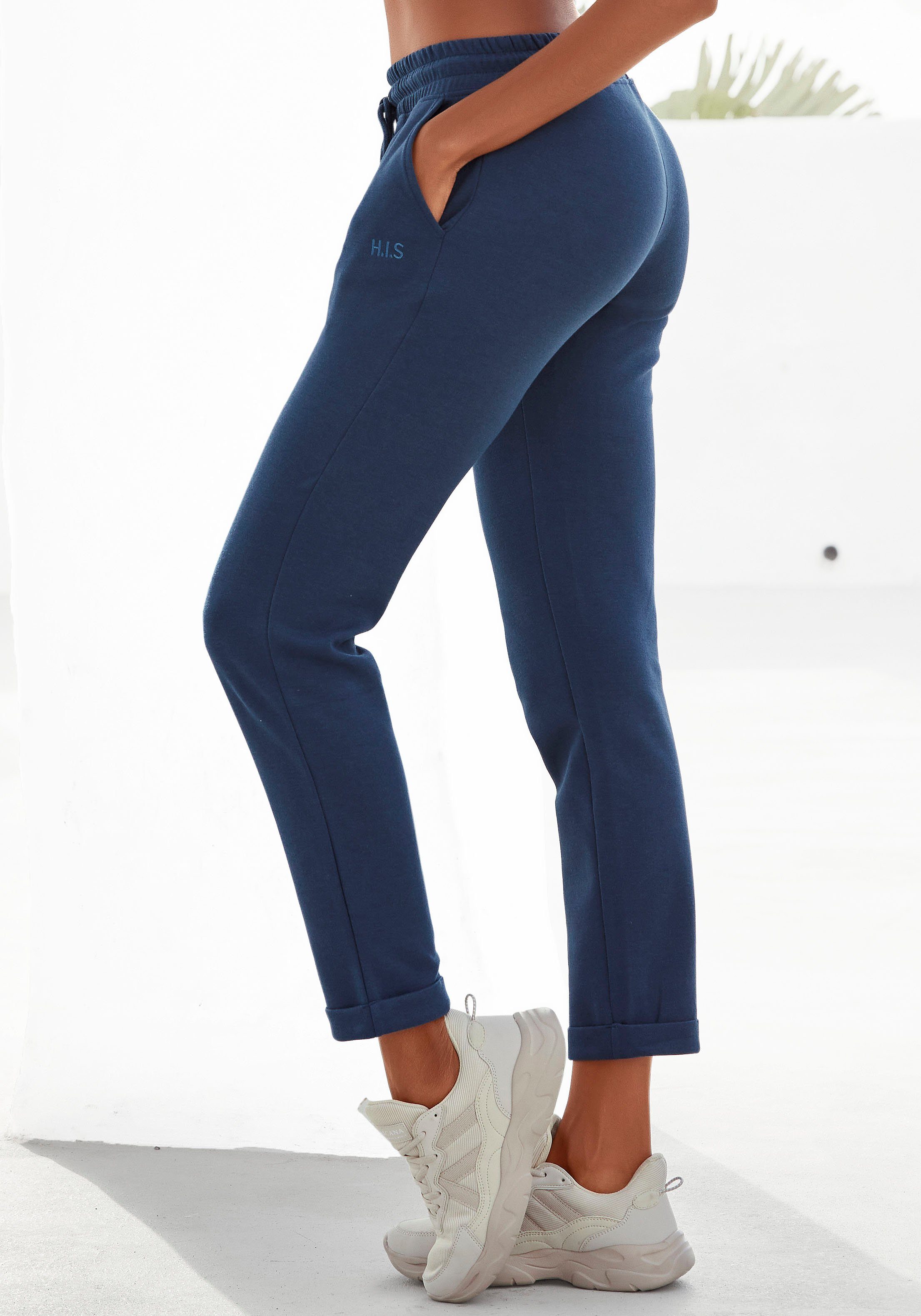 H.I.S Sweathose Schlupfhose mit kleinem Aufschlag am Saum, Loungewear