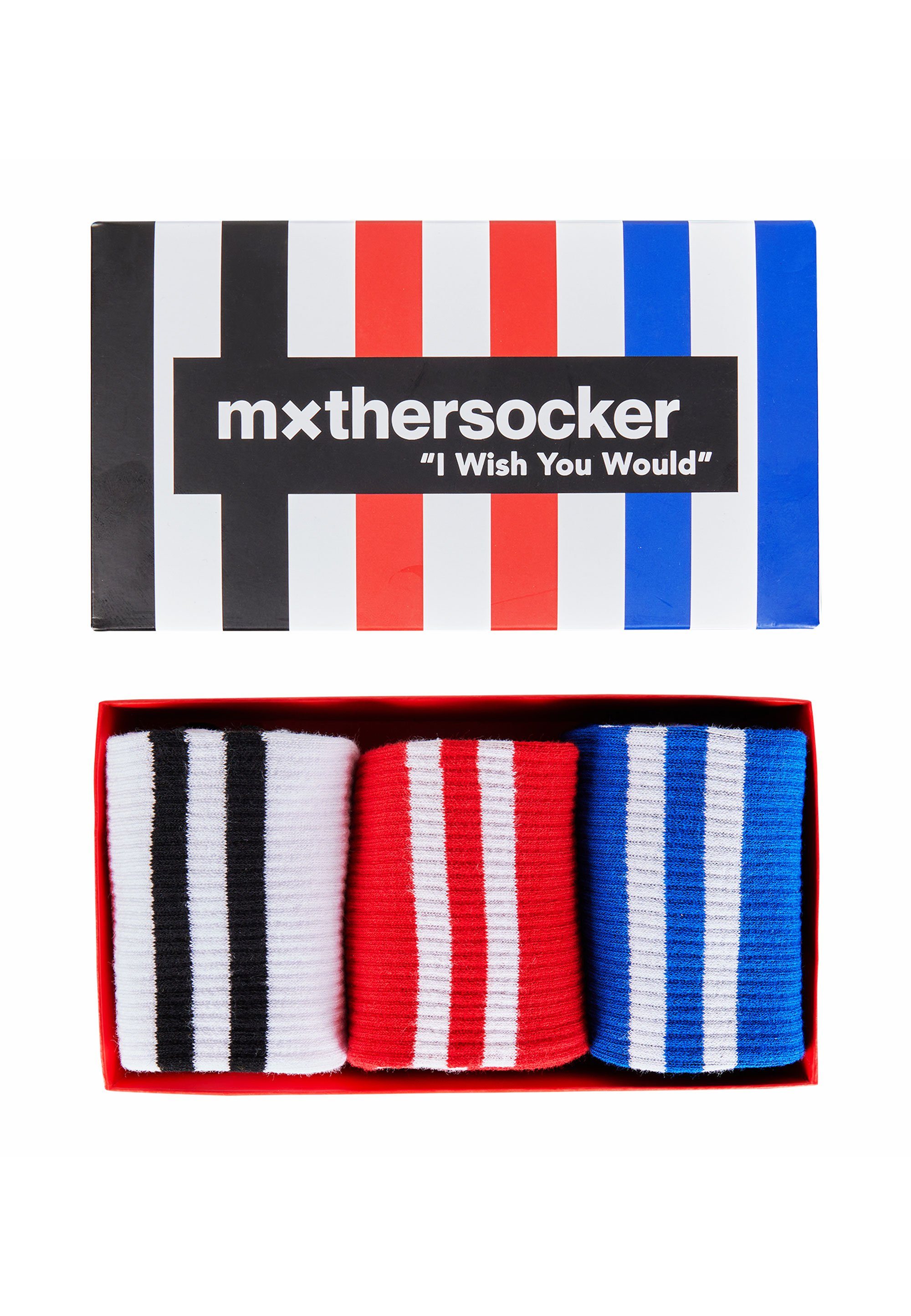 mehrfarbig (3-Paar) rot, kräftigen Farben Socken WHATS - THE RACKET CLASSIC in Mxthersocker