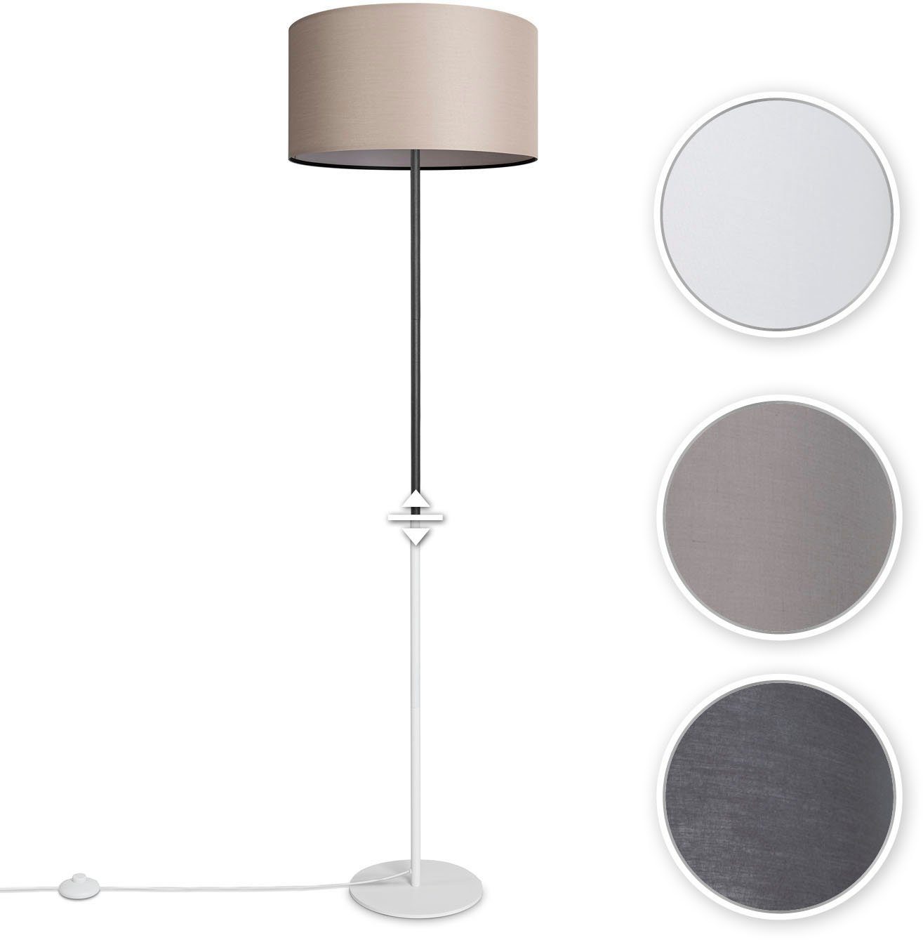 Paco Home Stehlampe Uni Wohnzimmer ohne Deko Stehleuchte Modern E27 Einbeinig, Schlafzimmer, LED Leuchtmittel, Color