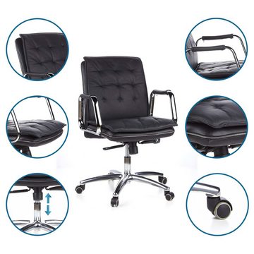 hjh OFFICE Chefsessel Profi Chefsessel VILLA 10 Leder mit Armlehnen, Drehstuhl Bürostuhl ergonomisch