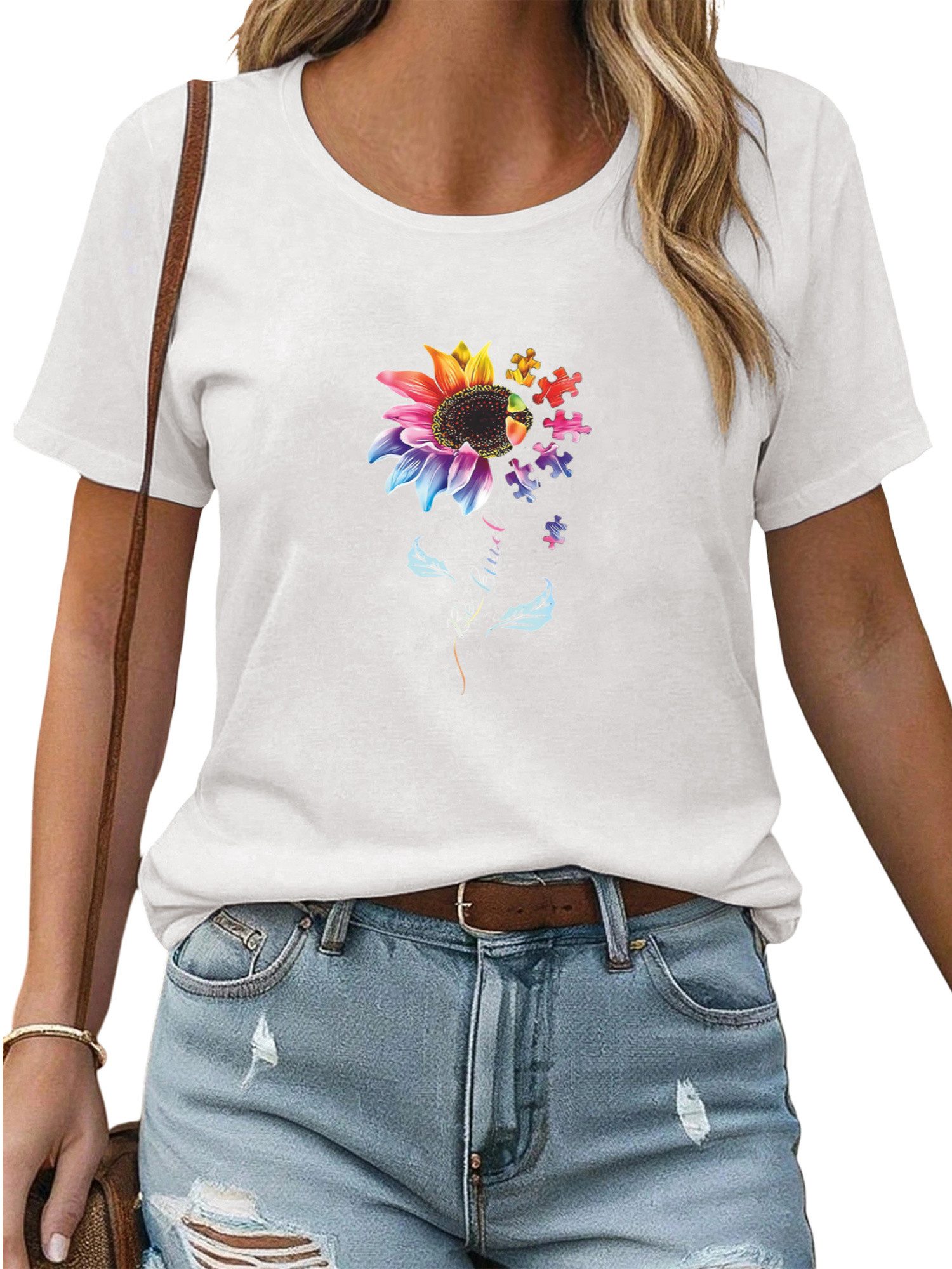 PYL T-Shirt Damen Sommer T-Shirt mit günstig online kaufen
