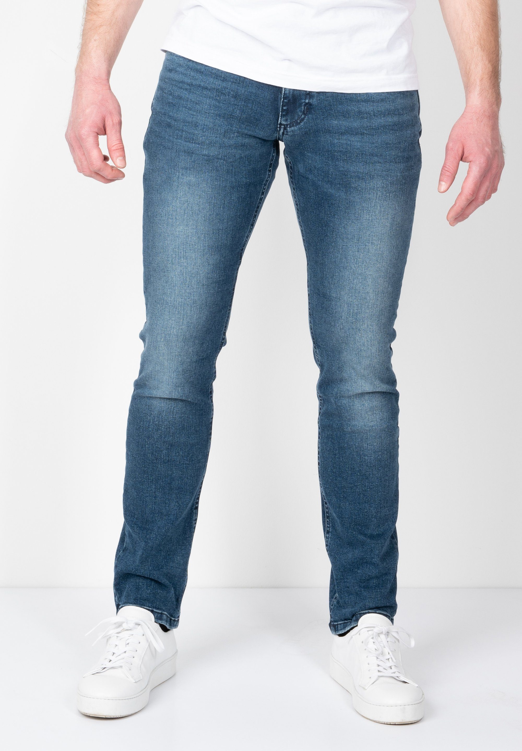 SUNWILL Straight-Jeans Super Stretch in Fitted Fit Medium Blue