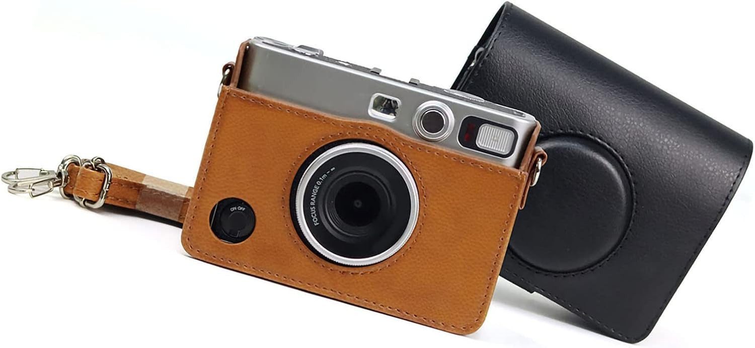 FELIXLEO Fototasche Retro Kameratasche PU Leder Schutzhülle für Digitalkamera Braun (1-tlg)
