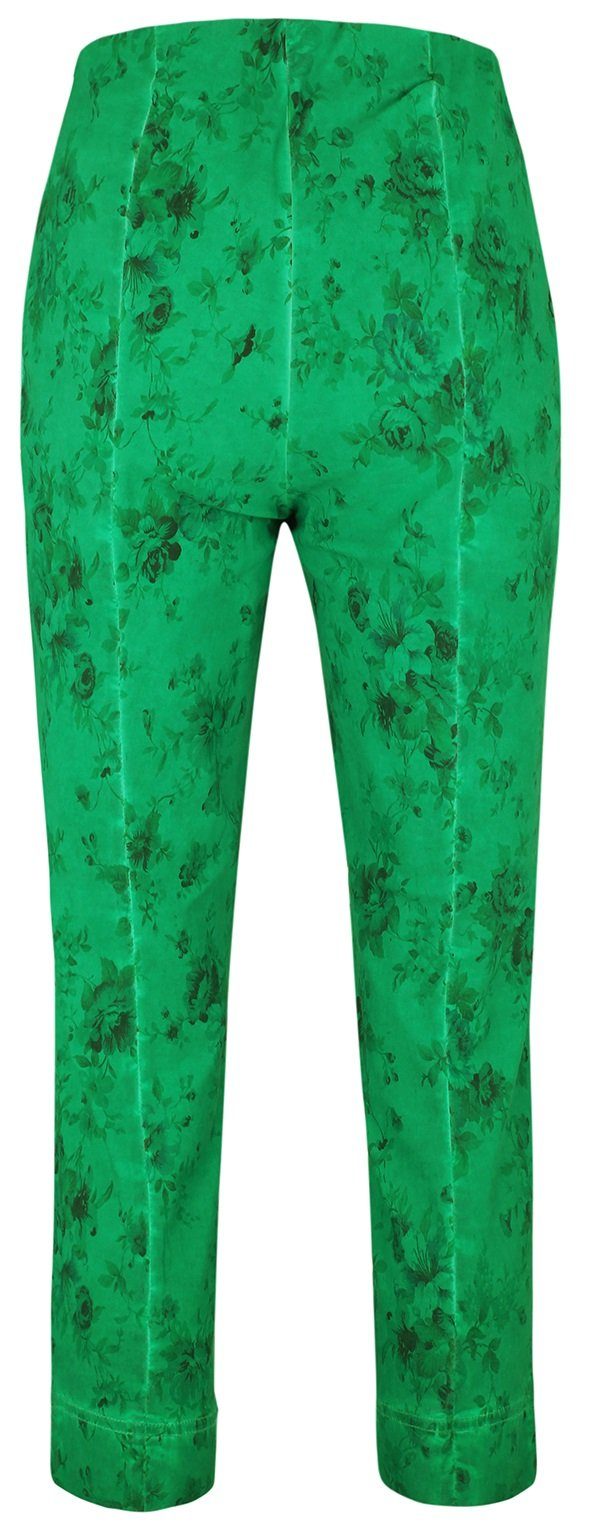 Stehmann Caprihose Loli-602W-90911 mit floralem Druck in Washoptik, Baumwollstretch