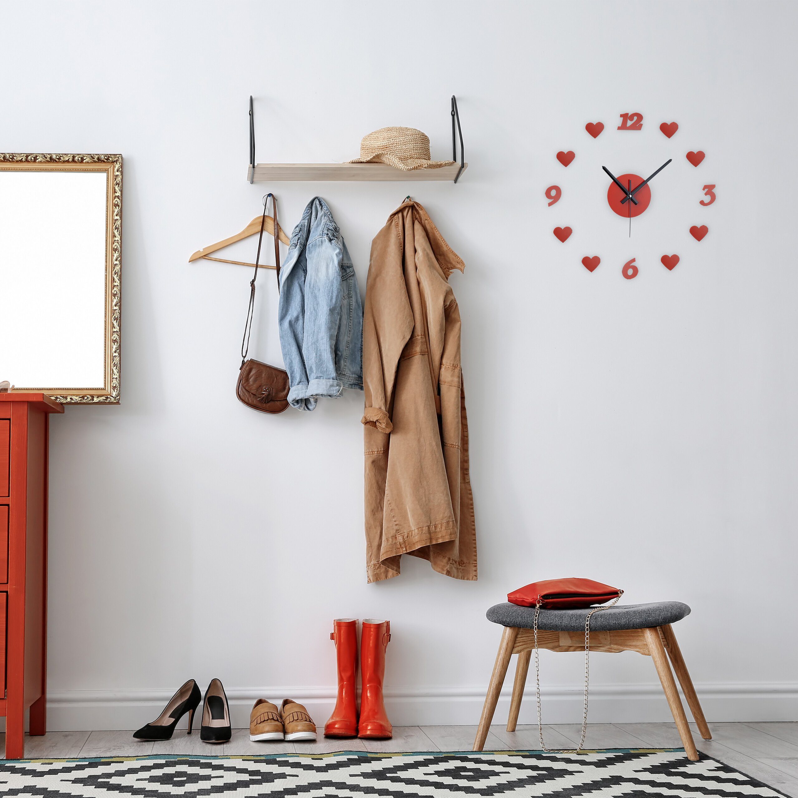 relaxdays Wanduhr DIY Wanduhr "Herzen" günstig online kaufen