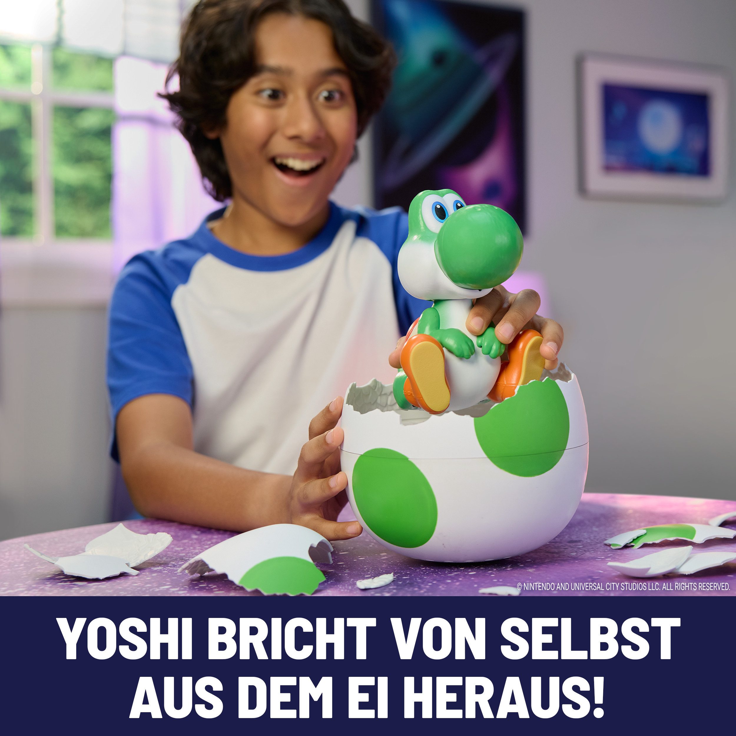 Spin Master Spielfigur Super Mario Galaxy Film, Hatchin' Yoshi, Interaktiver Yoshi im Ei, mit Sound- und Bewegungseffekten – Bild 5 von 5