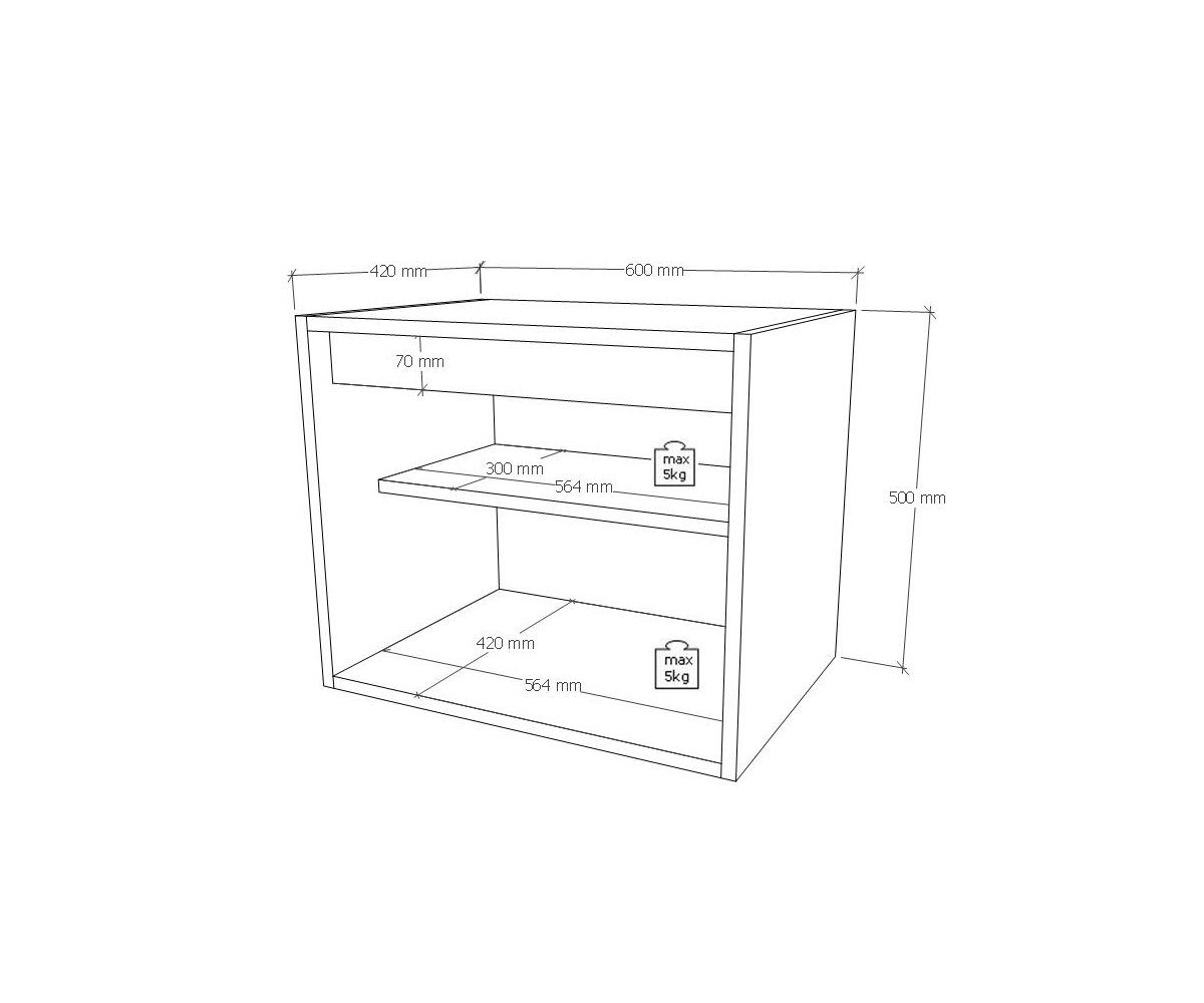 HYPE Rooms Raumteiler Hängeschrank KINDER Eiche/lila, eiche/lila Premium 1 Tür | 60x42x50 1 mit Einlegeboden und Eiche/lila premium