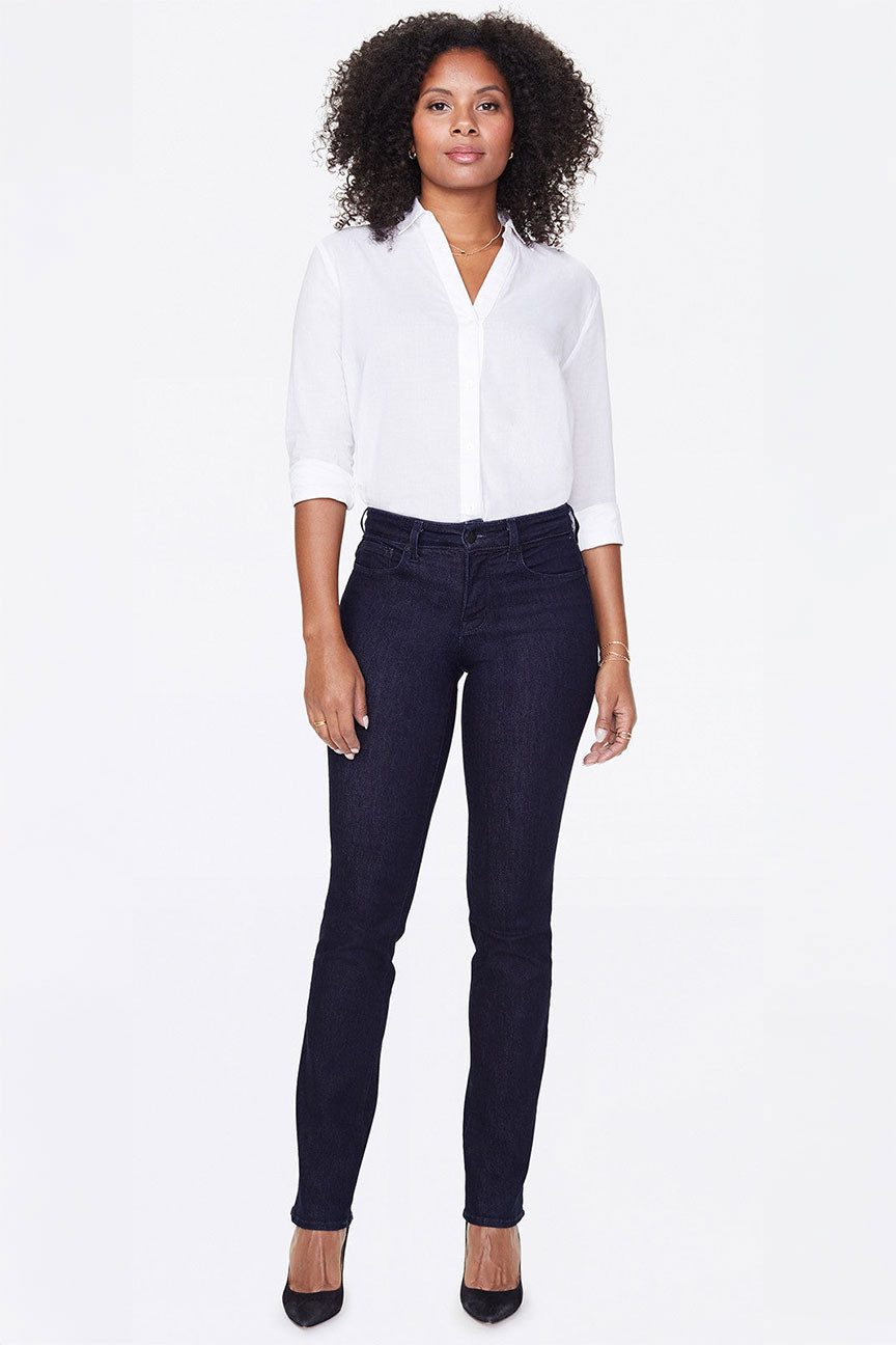 NYDJ Straight-Jeans Marilyn Straight Jeans Dunkelblau Premium Denim (Tall)