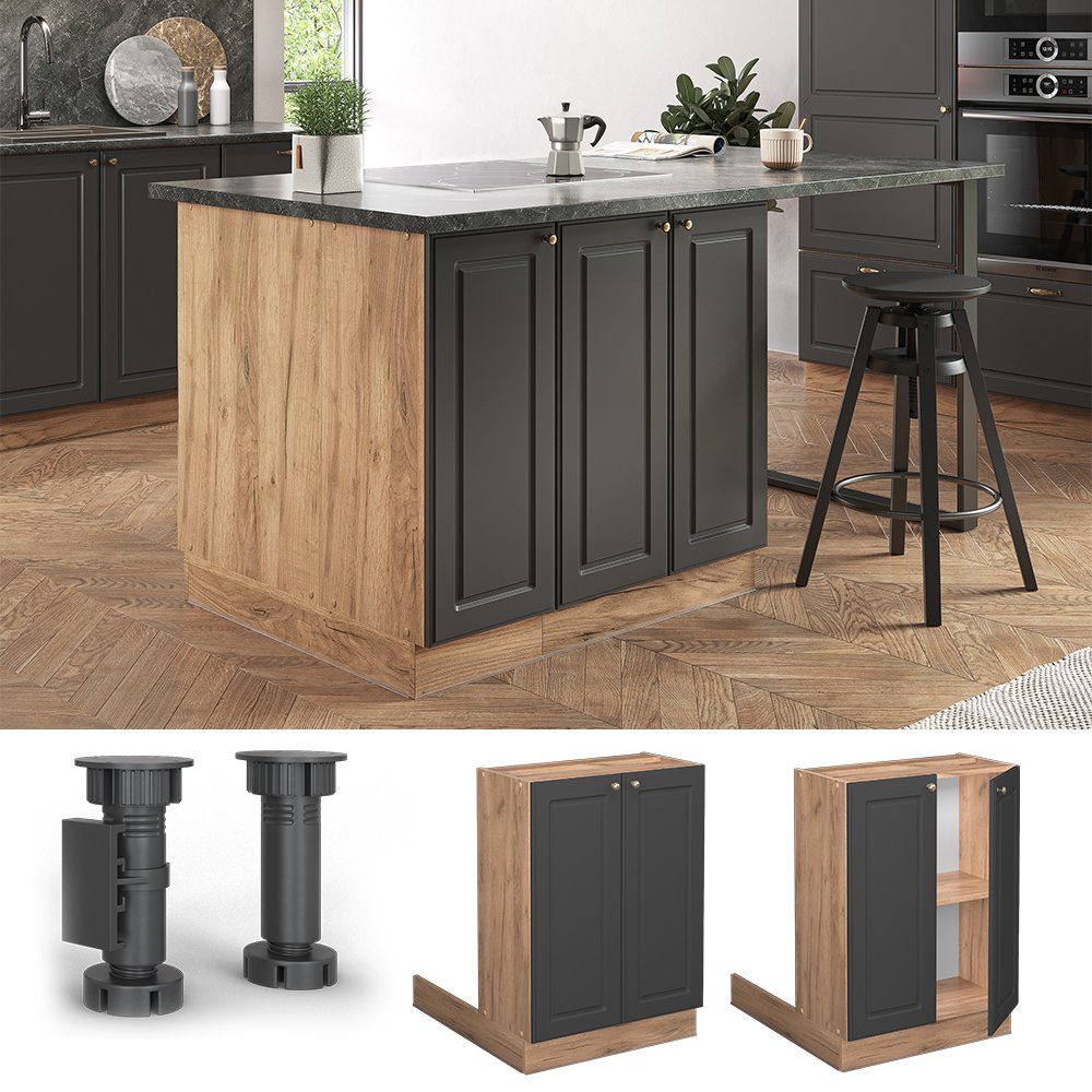 Vicco Unterschrank Fame-Line, Anthrazit-Gold/Goldkraft Eiche, 60 günstig online kaufen