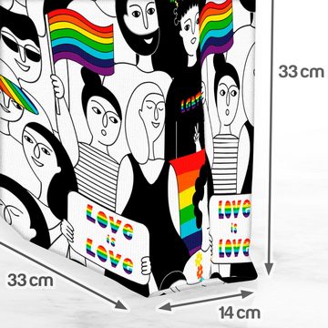 VOID Henkeltasche (1-tlg), Love Pride Menschen Cartoon Zeichnung Love Gay pride flag parade club