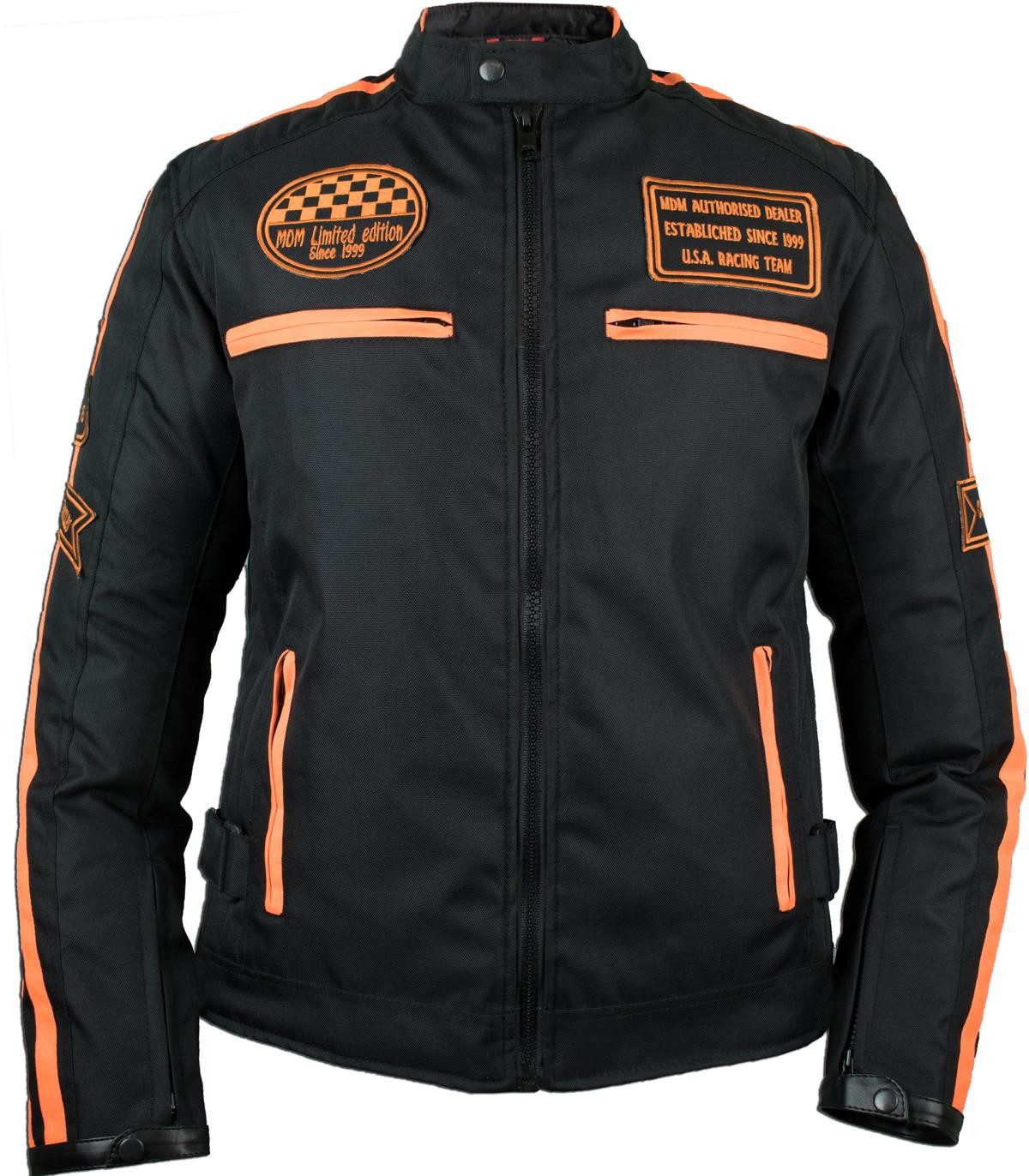 MDM Motorradjacke Herren Motorradjacke Textil Highway Stil mit Protektoren Highway Stil, 5 Protektoren, winddicht, wasserabweisend