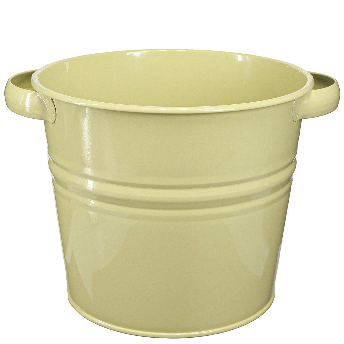 Viana Übertopf Deko Topf Metall Grüngelb Pflanzkübel Blumenkübel 31x26x21,5cm