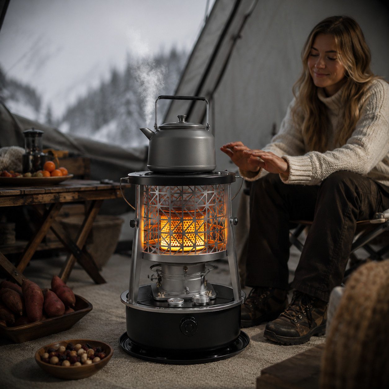 GLIESE POWER Petroleumheizung R95 – tragbar, 2600W, 5L Tank, 12,5h Brenndauer für Camping & Notfall, 2600 W, Kein Strom, 2600 W, 5 L Tank, 12,5 h, faltbar & vielseitig.