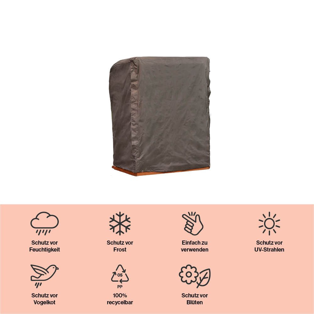 winza outdoor covers Strandkorb-Schutzhülle Premium, BxTxH: 152x105x165/135 cm, Wasserdicht, 100 % recycelbar, blau