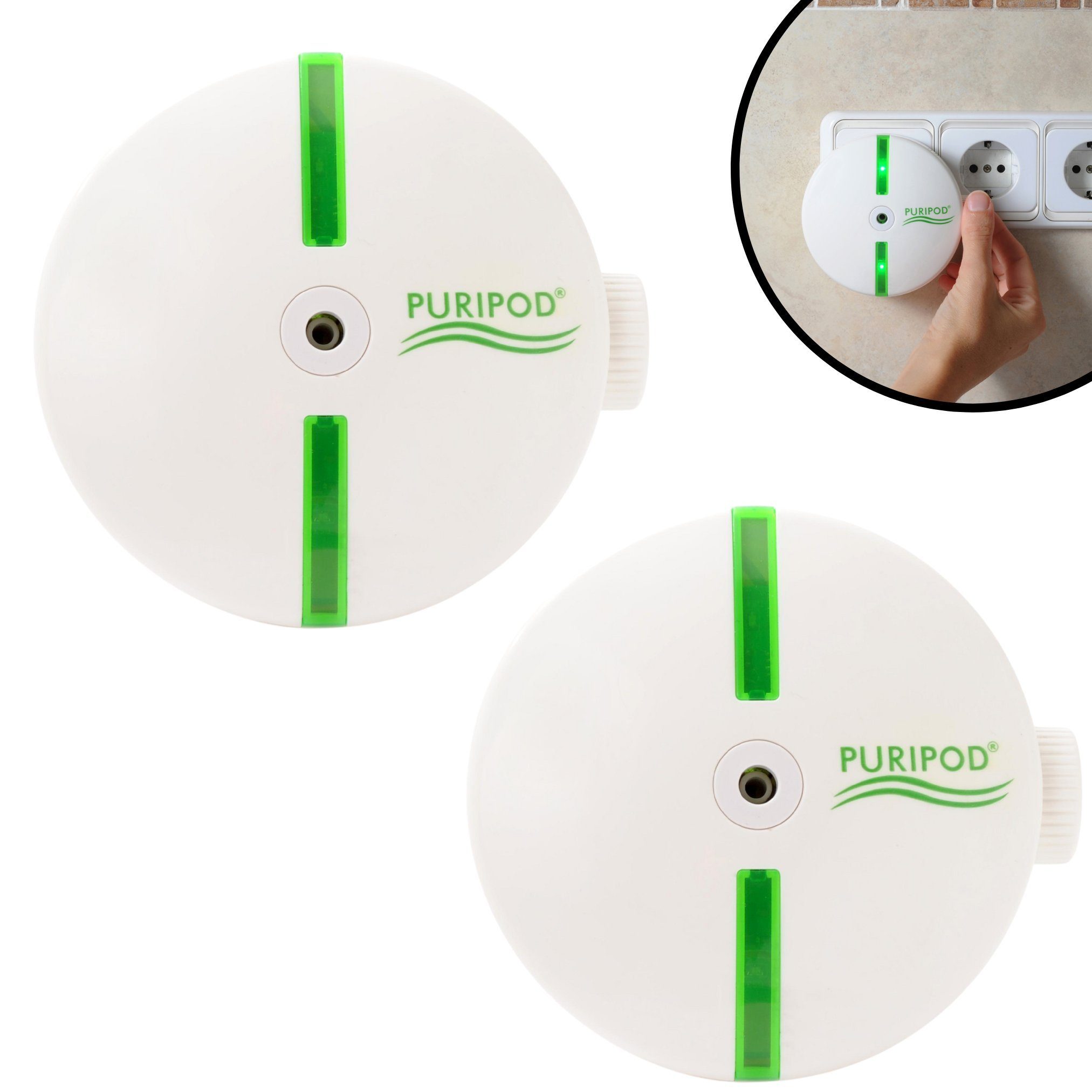 Best Direct® Luftreiniger PURIPOD® lautloser Ionen Luftreiniger, für 10 m² Räume, Keine Instandhaltung! Hilft gegen Haustiergeruch und Zigarettengeruch