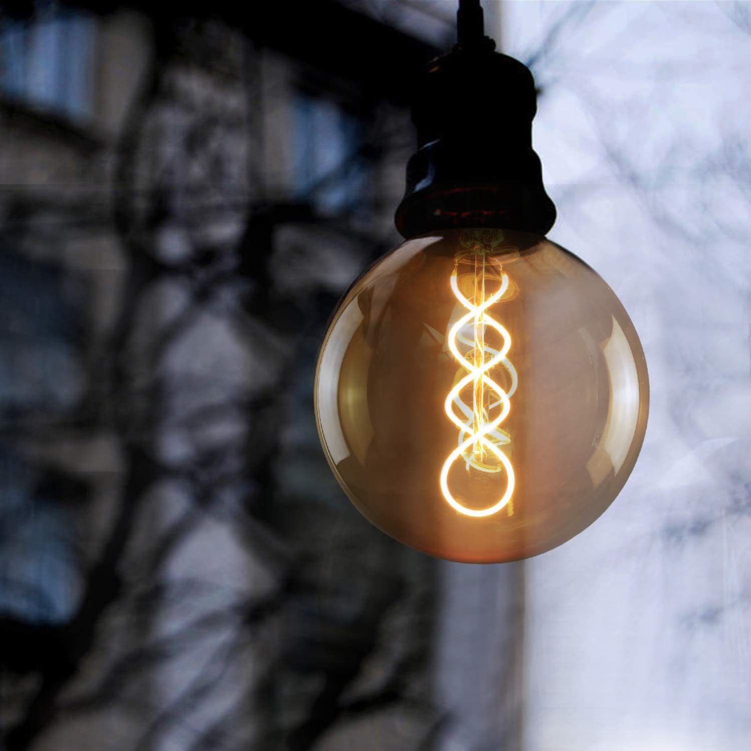 Bulb, Nostalgie im Café ZMH St., Glühlampe Antike Warmweiß E27, 1 Warmweiß, Restaurant für Haus LED G125 Retro LED-Leuchtmittel Glühbirne Edison