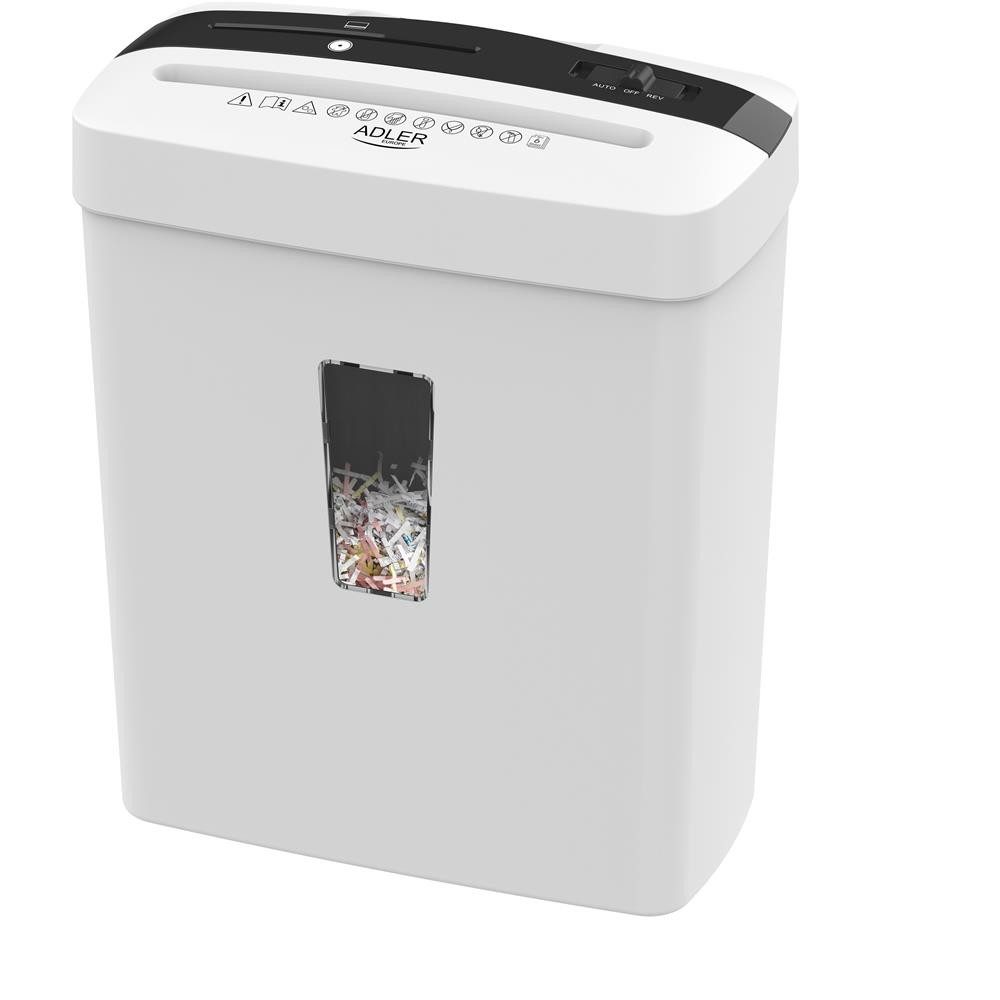 ADLER EUROPE Aktenvernichter AD 1037 Papiervernichter für 6 Blatt A4 Schredder für Dokumente, CDs, DVDs und Kreditkarten